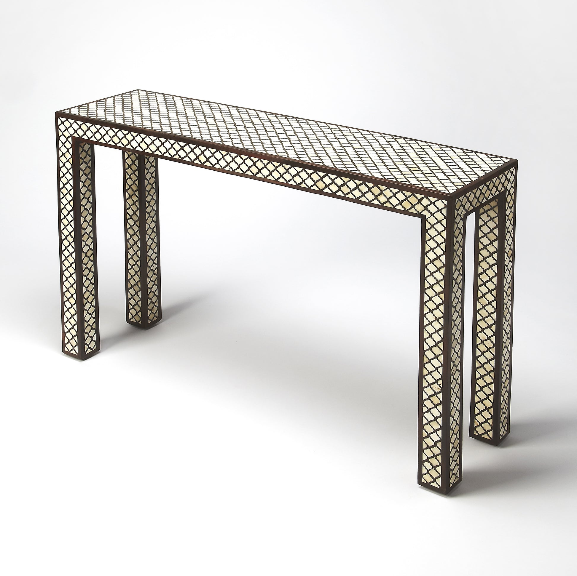 Butler Specialty Company Basan 43.5 in. W Wood & Bone Inlay Console Table, Multi-Color