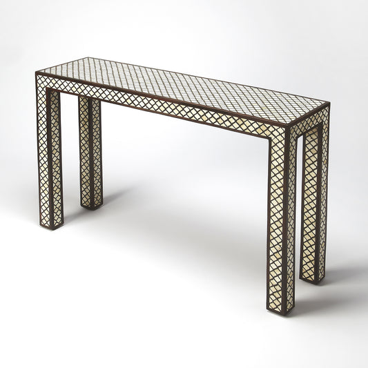 Butler Specialty Company Basan 43.5 in. W Wood & Bone Inlay Console Table, Multi-Color