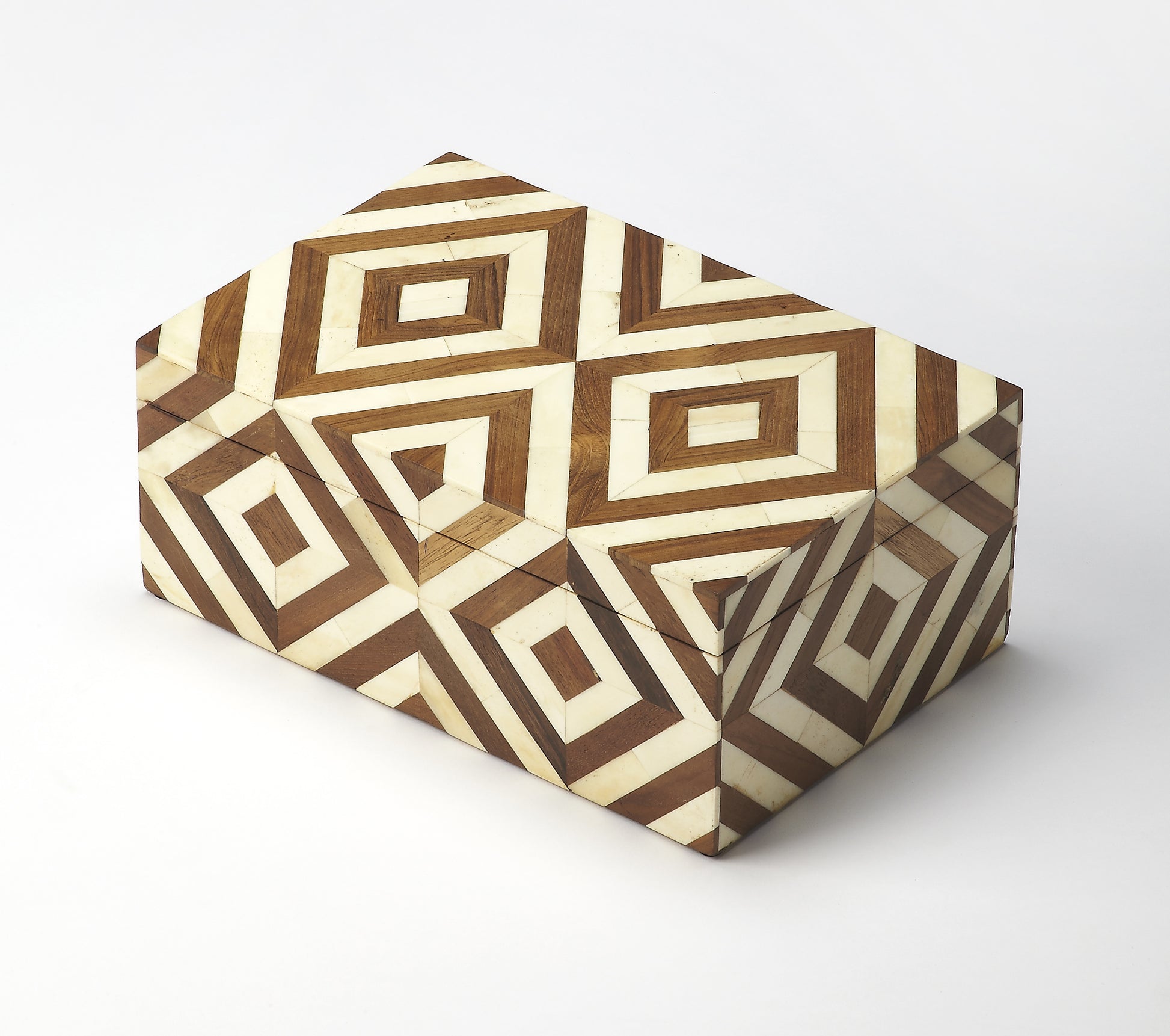 Butler Specialty Company Maya 12 in. W Wood & Bone Inlay Storage Box, Multi-Color