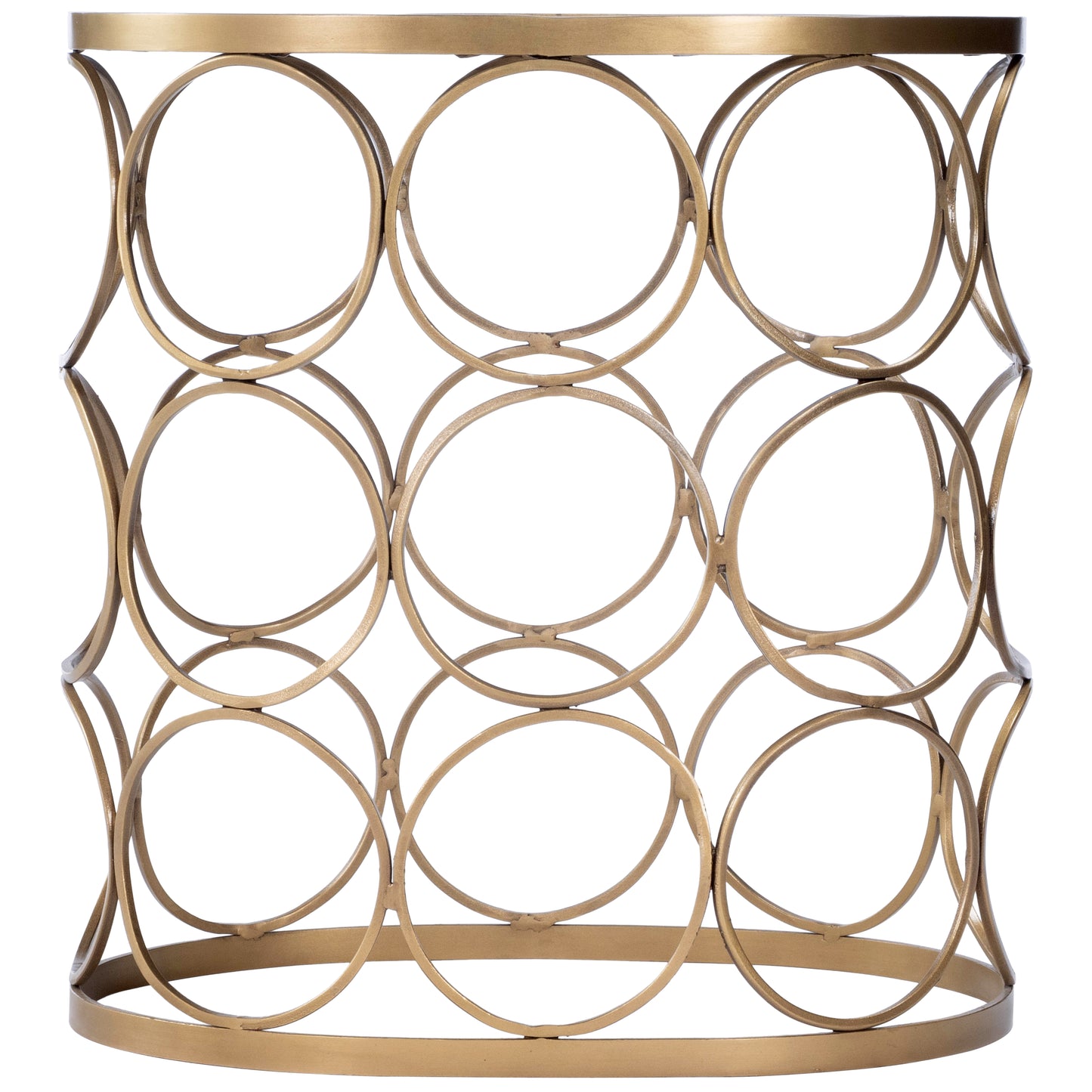 Butler Specialty Company Talulah 20 in. W Oval Marble and Metal Side Table, Gold