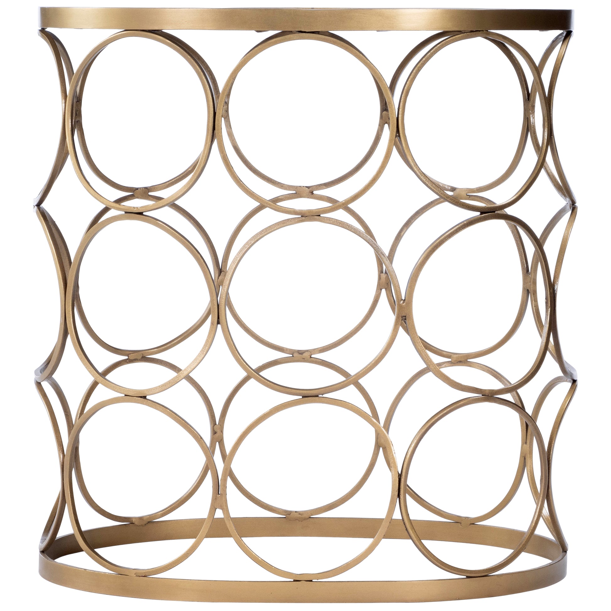Butler Specialty Company Talulah 20 in. W Oval Marble and Metal Side Table, Gold