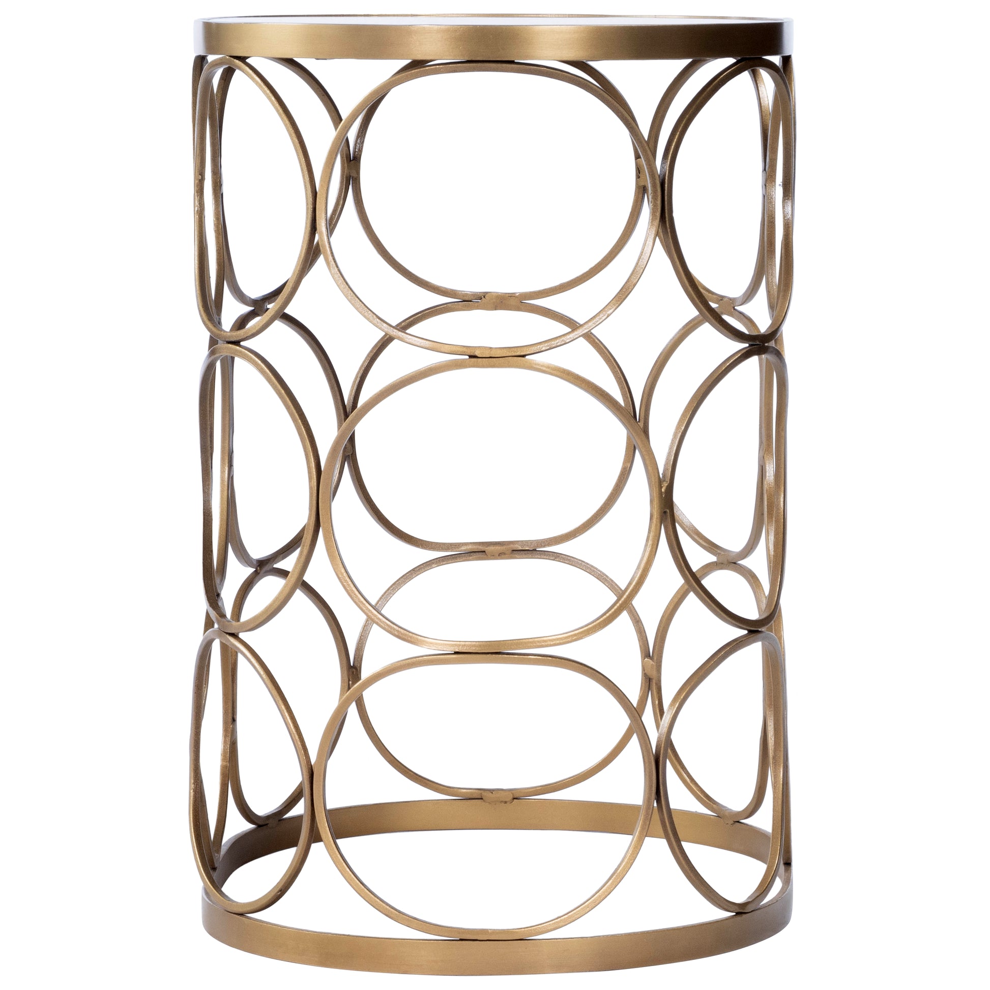 Butler Specialty Company Talulah 20 in. W Oval Marble and Metal Side Table, Gold