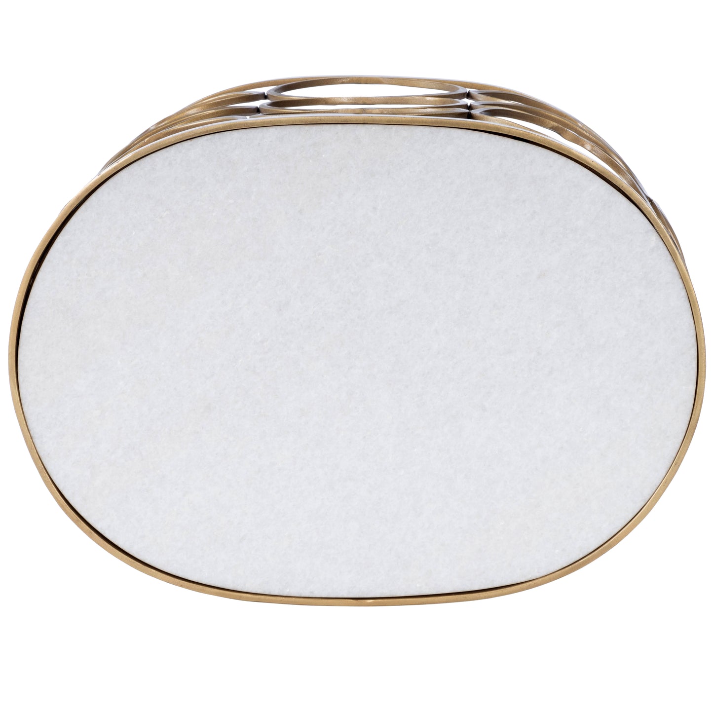 Butler Specialty Company Talulah 20 in. W Oval Marble and Metal Side Table, Gold