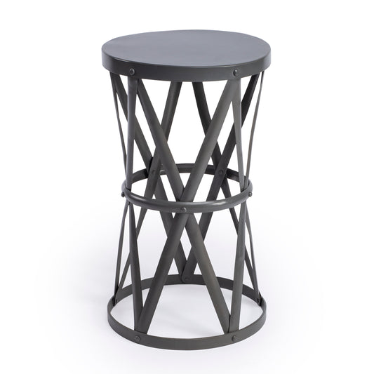 Empire Round Iron 13"W Side Table in Gray 6124330