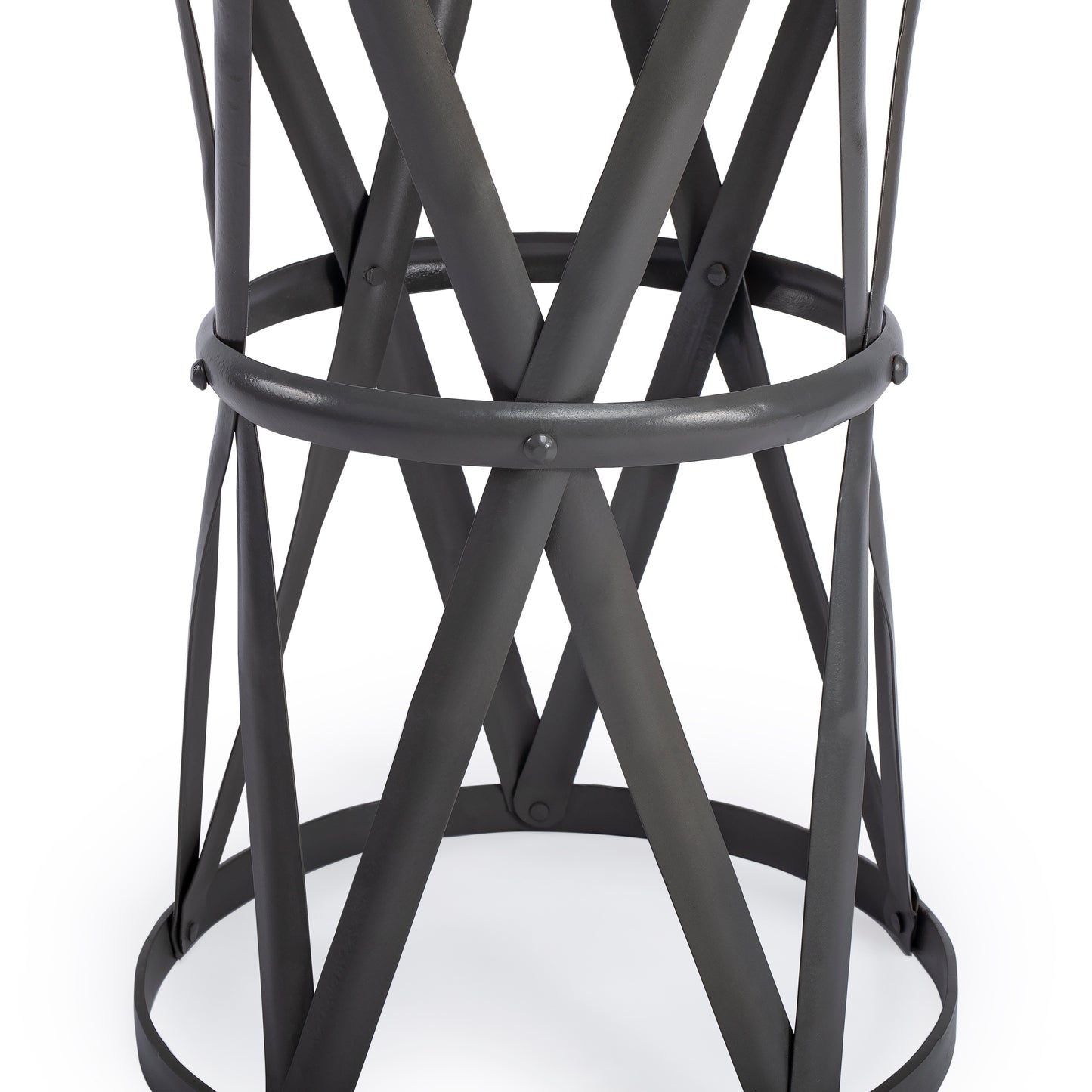 Empire Round Iron 13"W Side Table in Gray  6124330