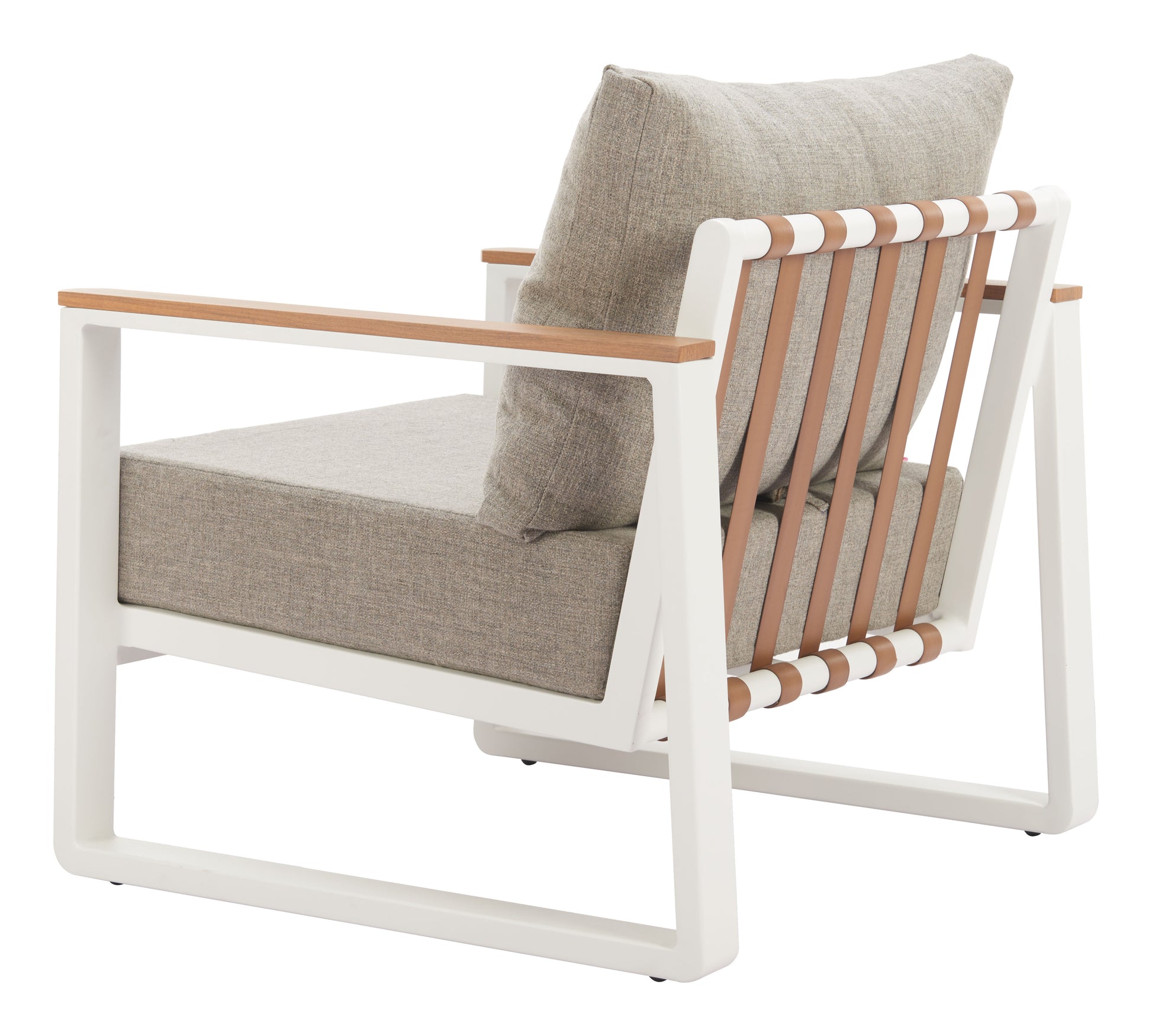 Welt Armchair Taupe & White - 5