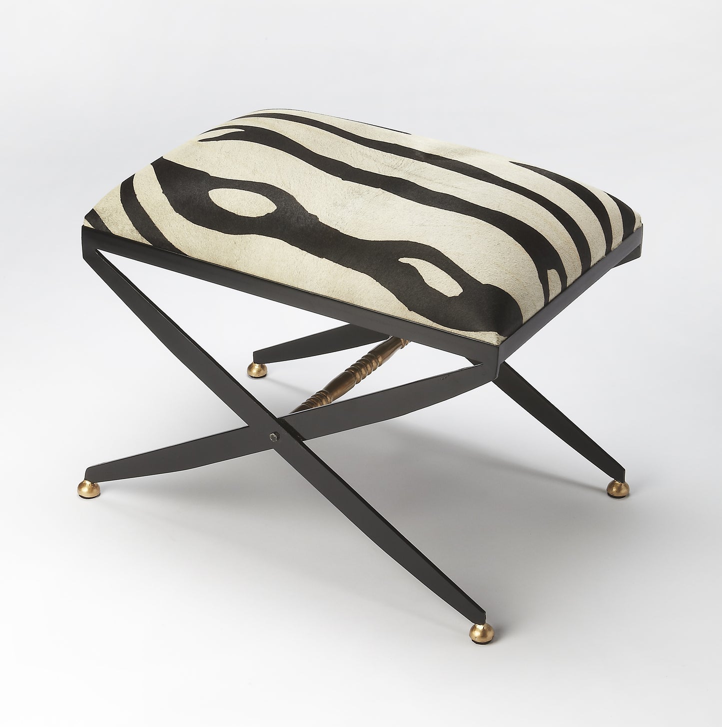Butler Specialty Company Liddy 24 in. W Hair-On-Hide Accent Stool, Multi-Color