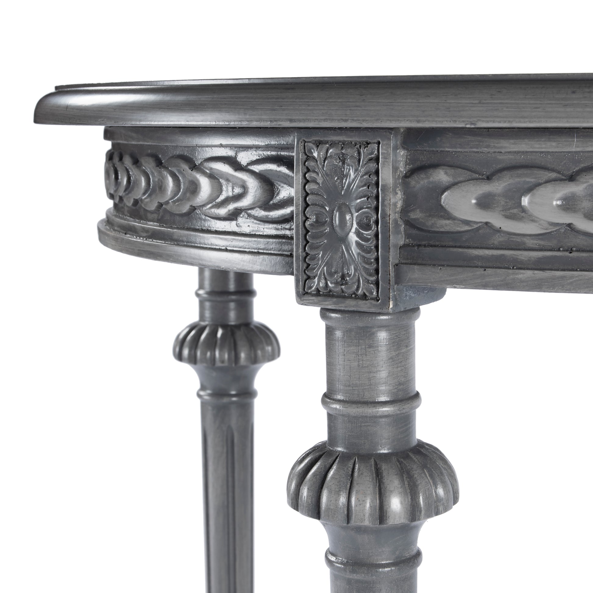 Butler Specialty Company Hellinger 24 in. W Round Wood Tall End Table with Open Shelf, Gray
