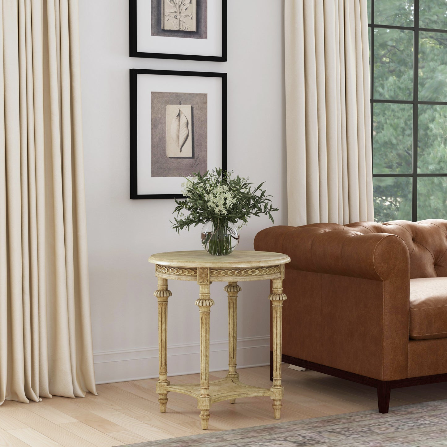 Hellinger Round End Table in Beige 6162424