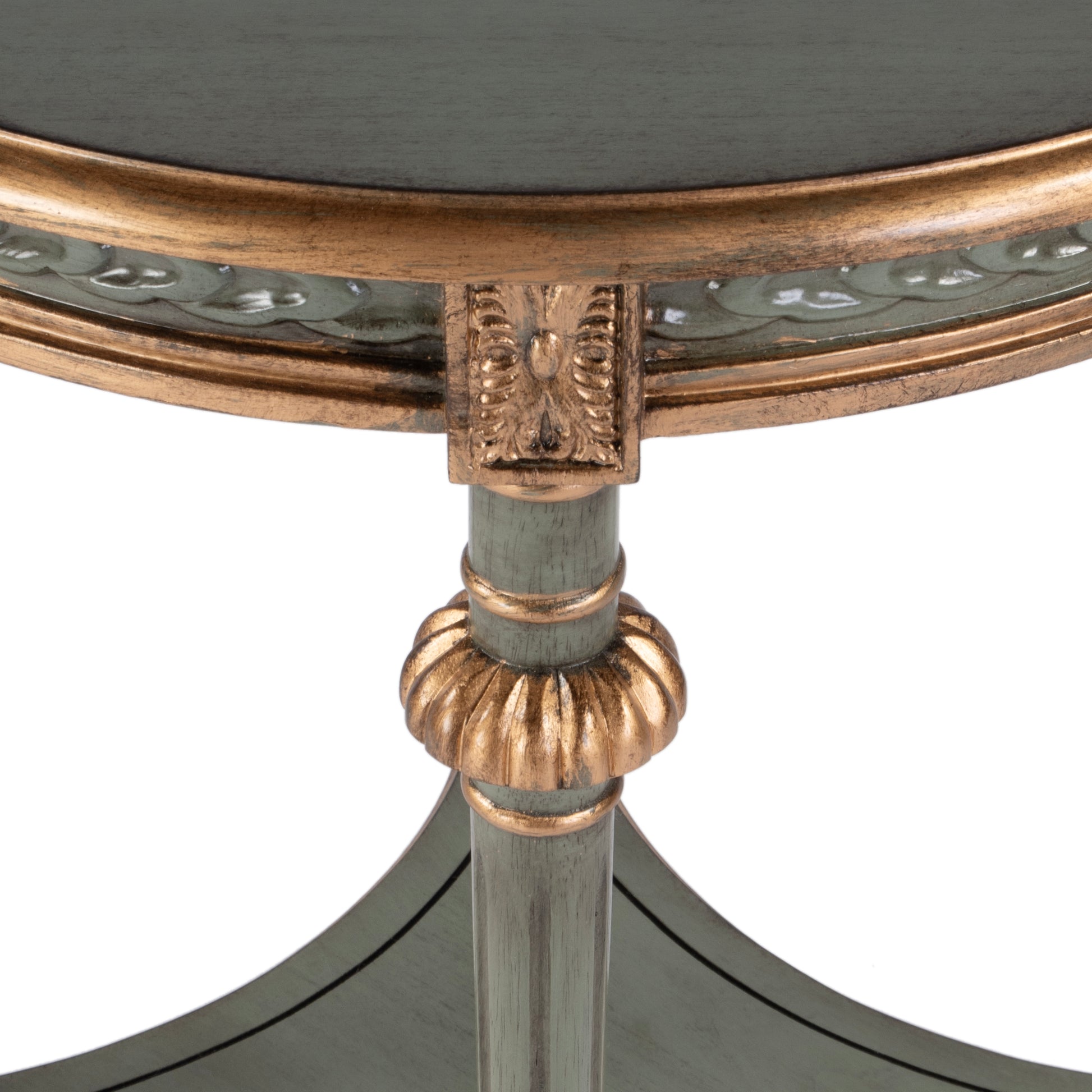 Butler Specialty Company Hellinger 24 in. W Round Wood Tall End Table with Open Shelf, Pastel Green