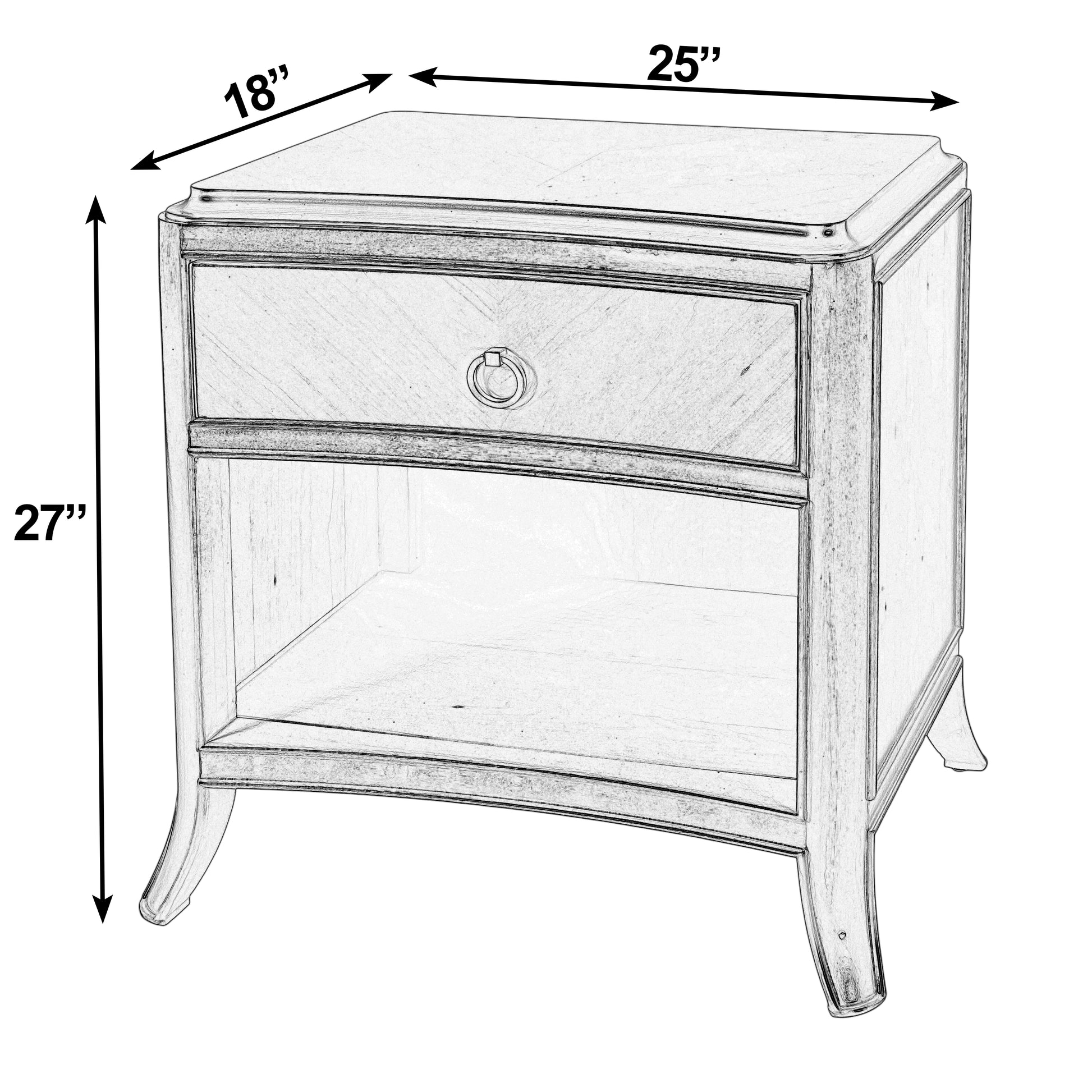 Butler Specialty Company Granby 25 in. W 1 Drawer Nightstand with Lower Open Shelf, Brown