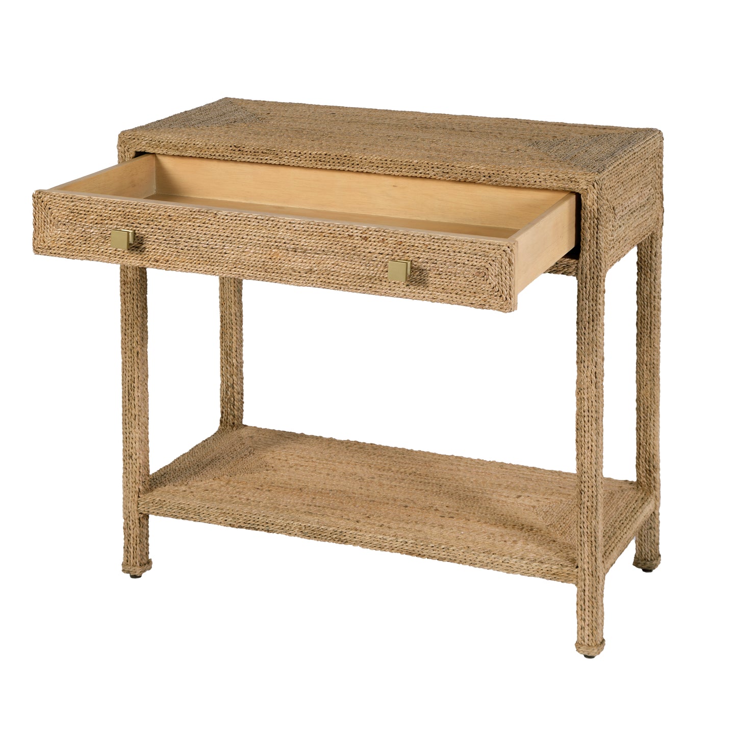 Butler Specialty Company Como 31.5 in. W Rectangular Banana Leaf 1 Drawer Console Table with Lower Open Shelf, Natural