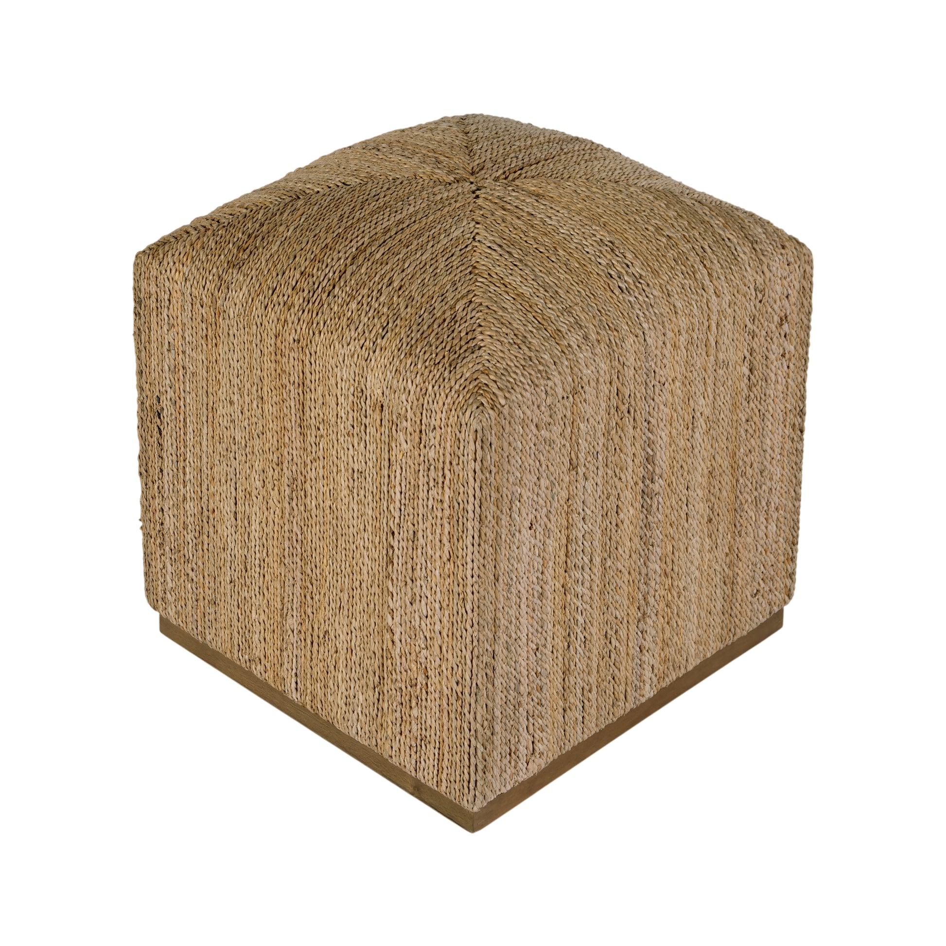 Butler Specialty Company Como 17 in. W Square Banana Leaf Accent Stool, Natural