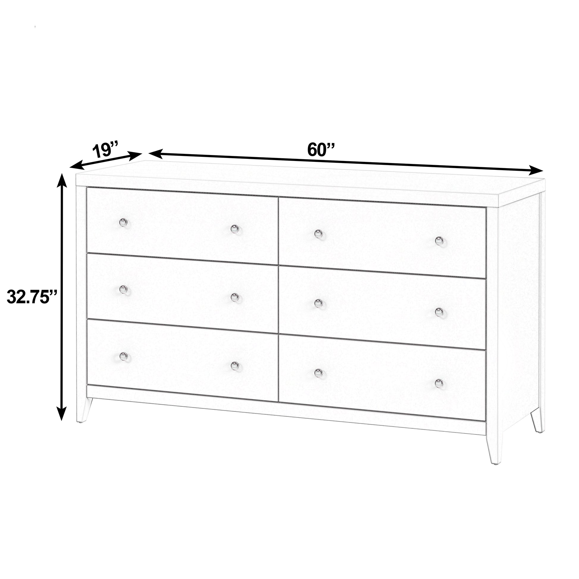 Butler Specialty Company Dana 60 in. W Rectangular Wood 6 Drawer Dresser, Taupe