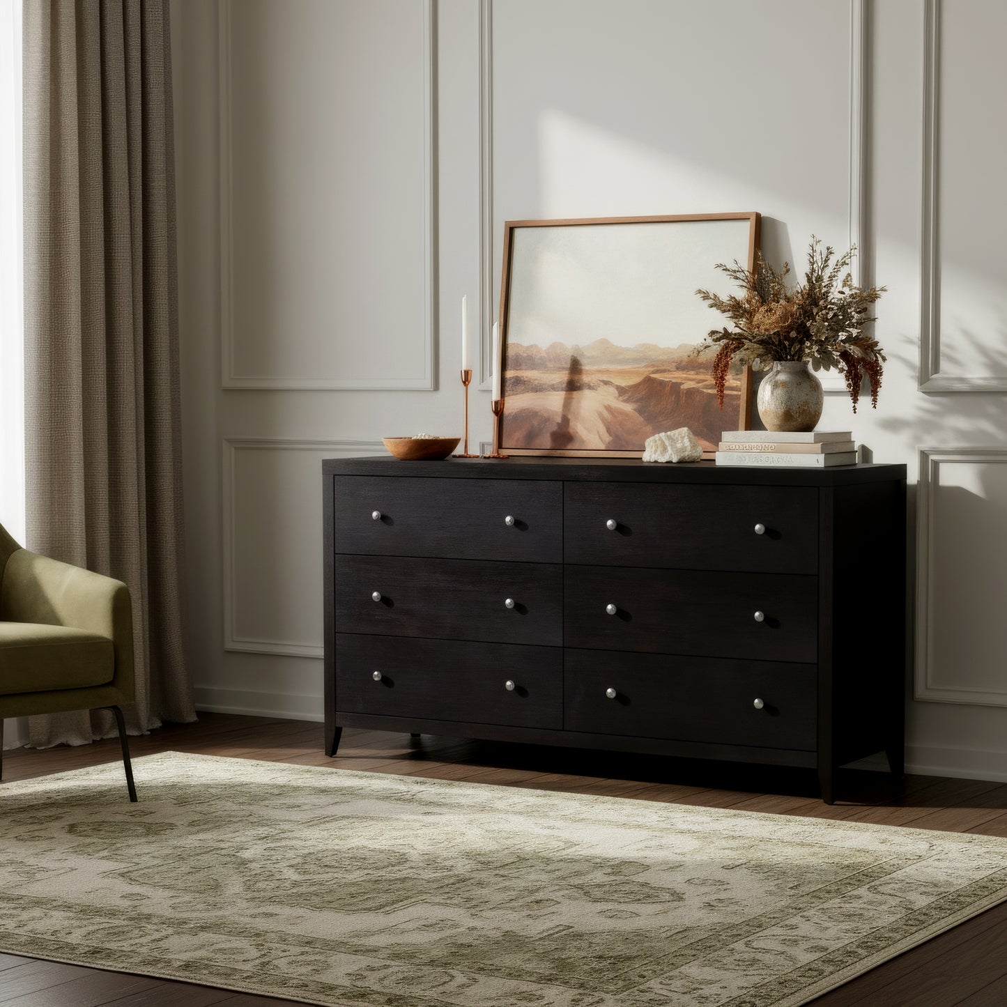 Butler Specialty Company Dana 60 in. W Rectangular Wood 6 Drawer Dresser, Coffee