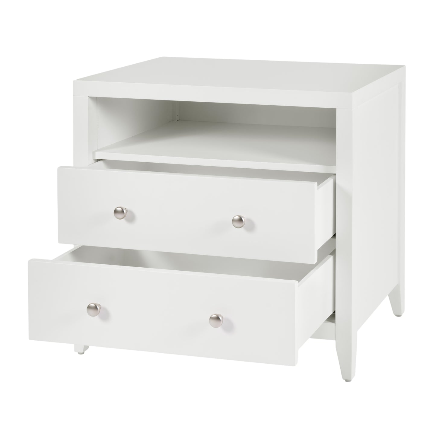 Butler Specialty Company Dana 28 in. W Rectangular Wood 2 Drawer Nightstand with Top Shelf, White
