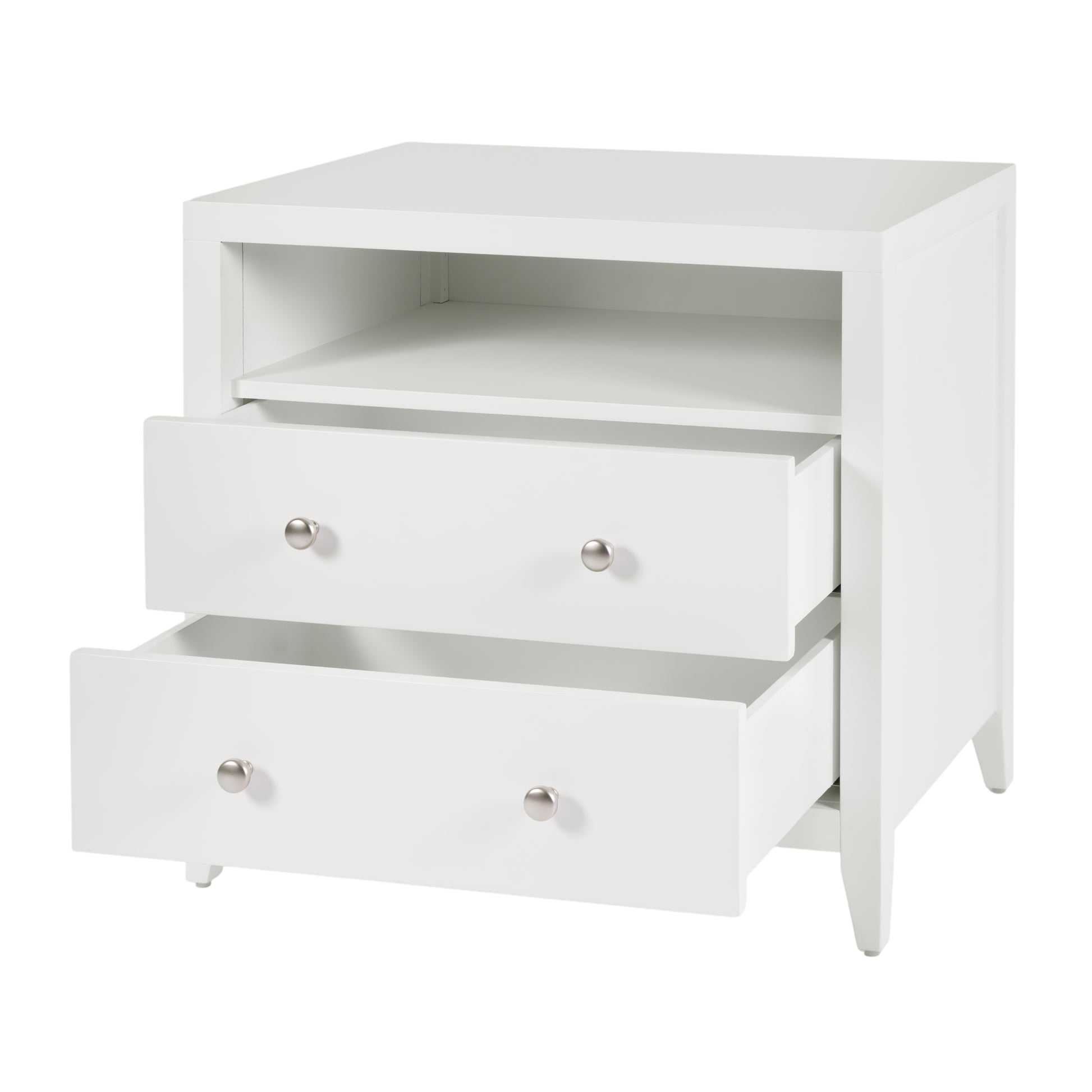 Butler Specialty Company Dana 28 in. W Rectangular Wood 2 Drawer Nightstand with Top Shelf, White