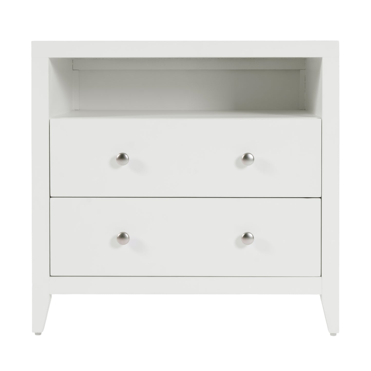 Butler Specialty Company Dana 28 in. W Rectangular Wood 2 Drawer Nightstand with Top Shelf, White