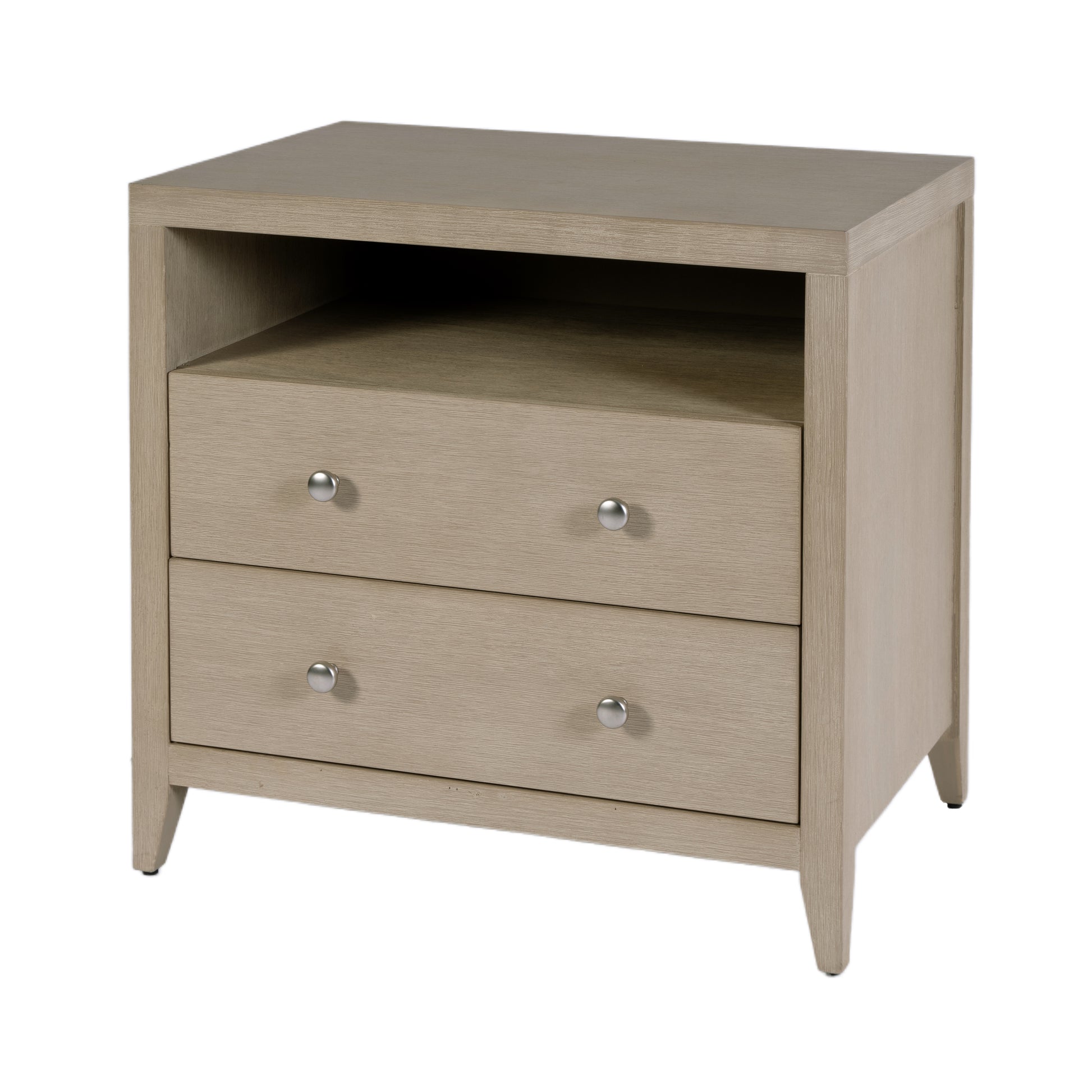 Butler Specialty Company Dana 28 in. W Rectangular Wood 2 Drawer Nightstand with Top Shelf, Taupe