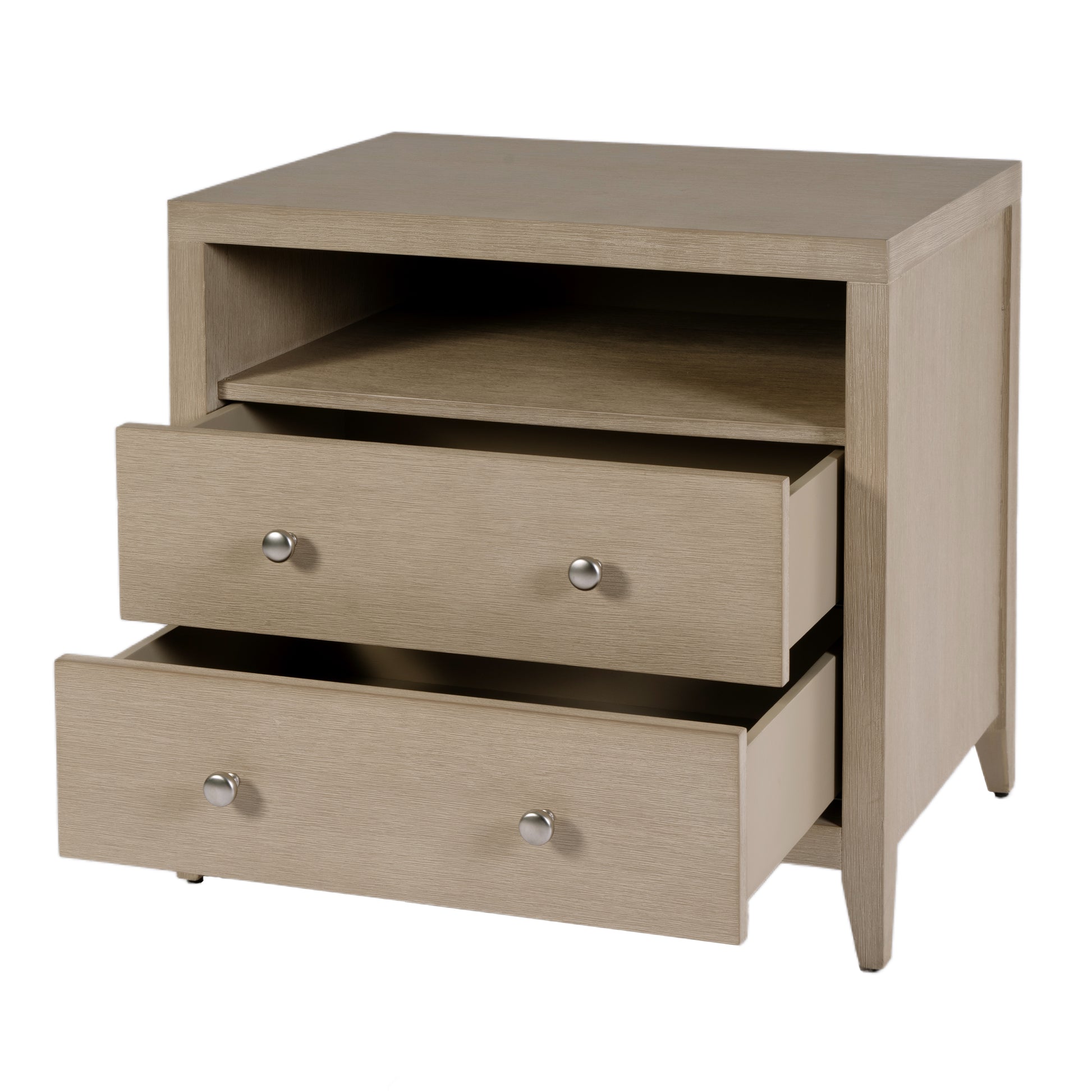 Butler Specialty Company Dana 28 in. W Rectangular Wood 2 Drawer Nightstand with Top Shelf, Taupe