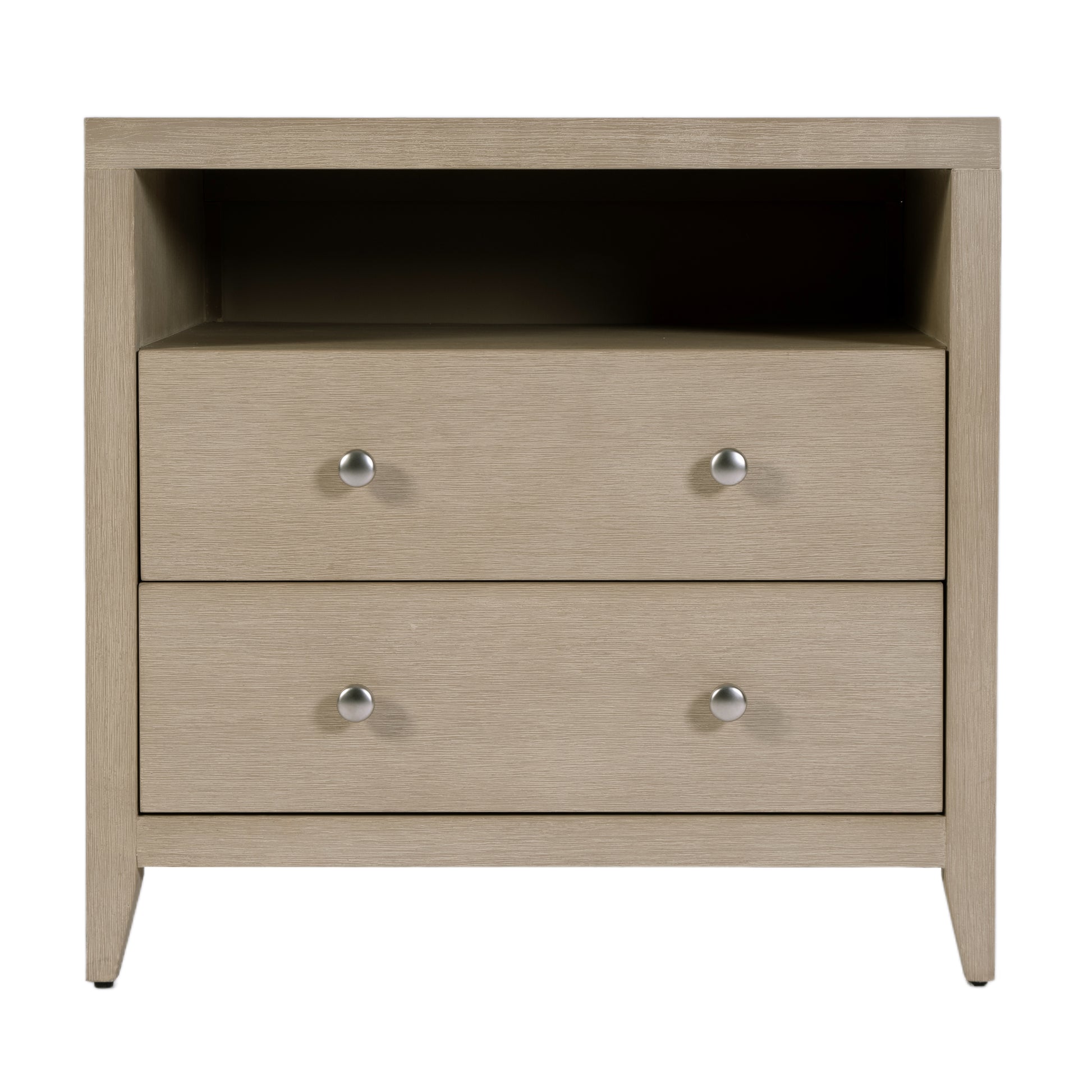 Butler Specialty Company Dana 28 in. W Rectangular Wood 2 Drawer Nightstand with Top Shelf, Taupe