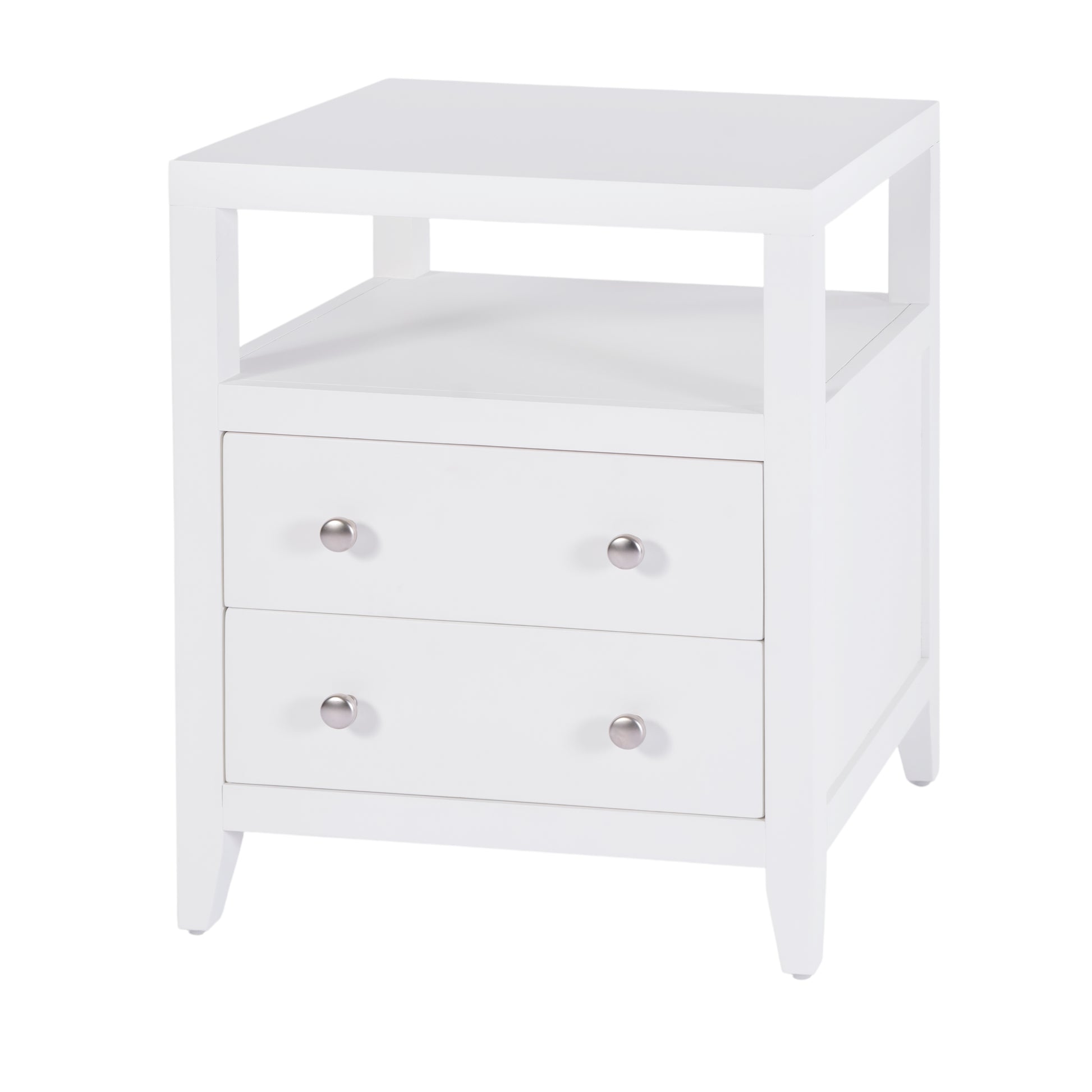 Butler Specialty Company Dana 21 in. W Rectangular Wood 2 Drawer Narrow Nightstand with Top Open Shelf, White