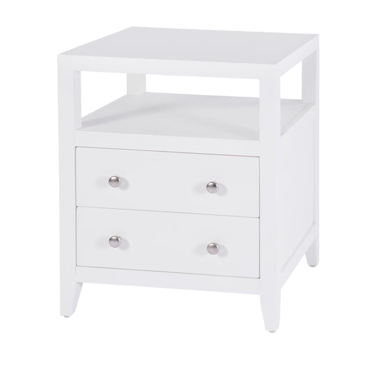 Butler Specialty Company Dana 21 in. W Rectangular Wood 2 Drawer Narrow Nightstand with Top Open Shelf, White