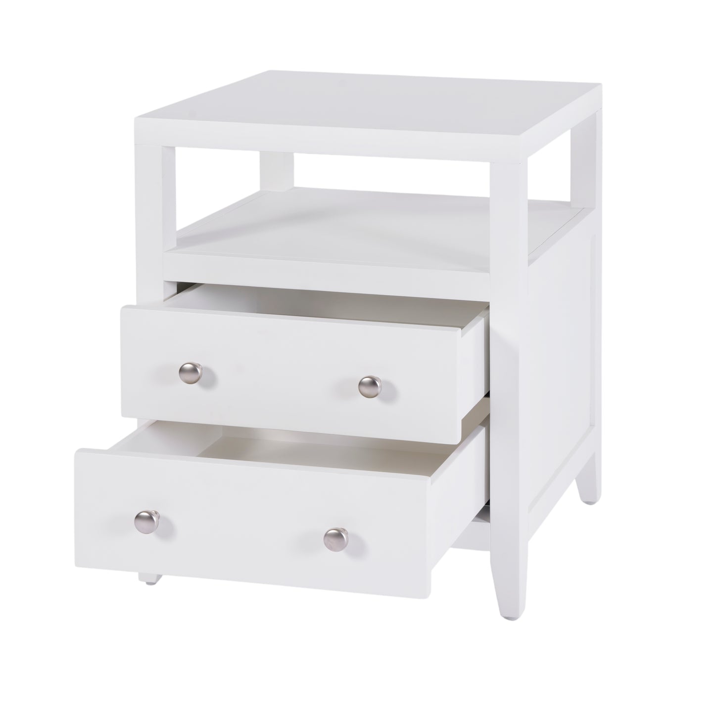 Butler Specialty Company Dana 21 in. W Rectangular Wood 2 Drawer Narrow Nightstand with Top Open Shelf, White