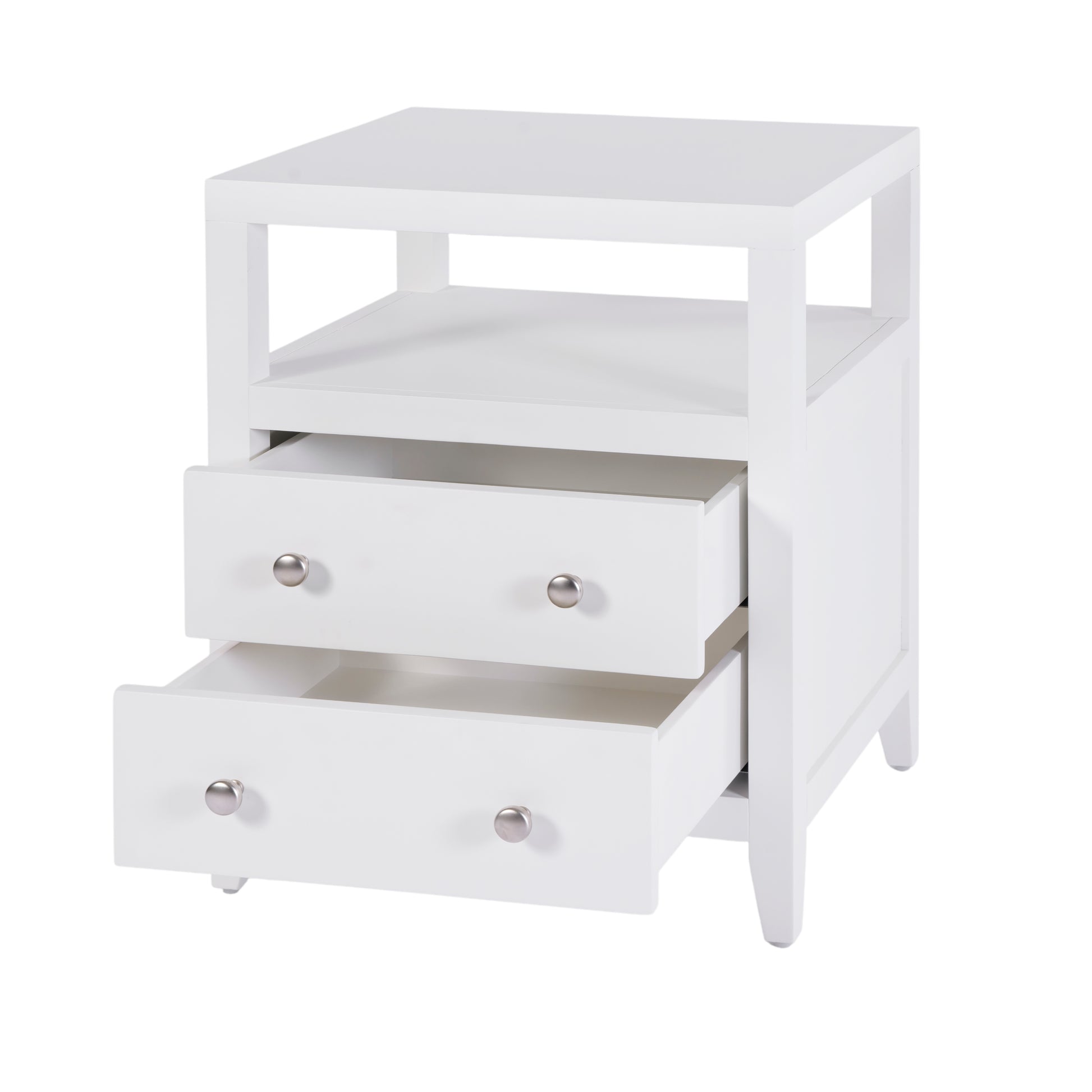 Butler Specialty Company Dana 21 in. W Rectangular Wood 2 Drawer Narrow Nightstand with Top Open Shelf, White