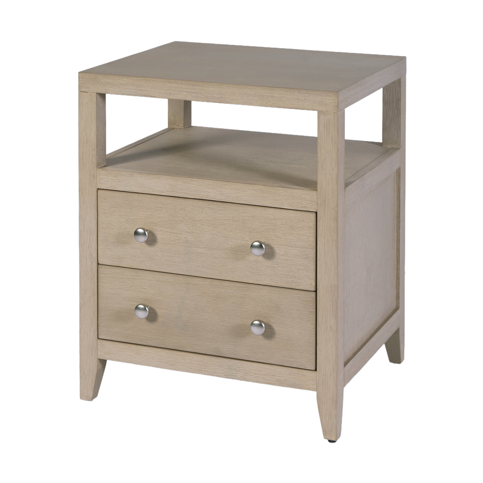 Butler Specialty Company Dana 21 in. W Rectangular Wood 2 Drawer Narrow Nightstand with Top Open Shelf, Taupe