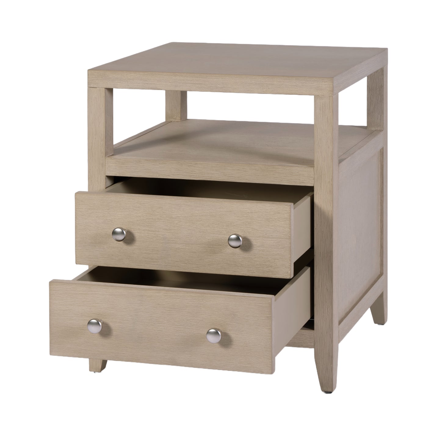Butler Specialty Company Dana 21 in. W Rectangular Wood 2 Drawer Narrow Nightstand with Top Open Shelf, Taupe
