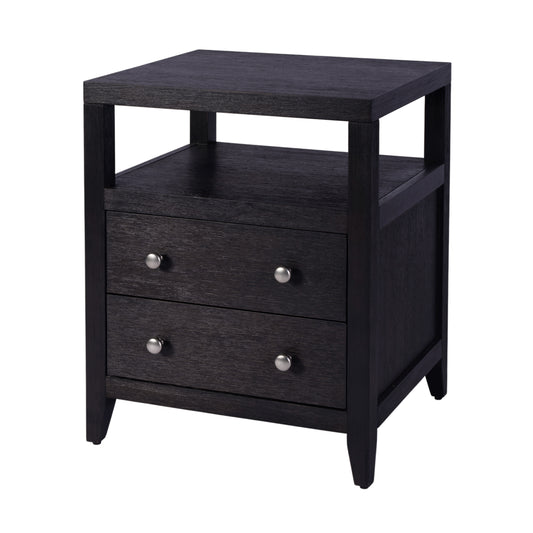 Butler Specialty Company Dana 21 in. W Rectangular Wood 2 Drawer Narrow Nightstand with Top Open Shelf, Coffee