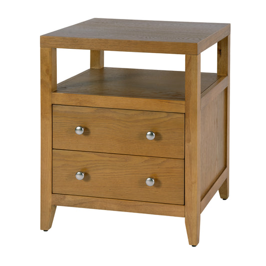 Butler Specialty Company Dana 21 in. W Rectangular Wood 2 Drawer Narrow Nightstand with Top Open Shelf, Natural