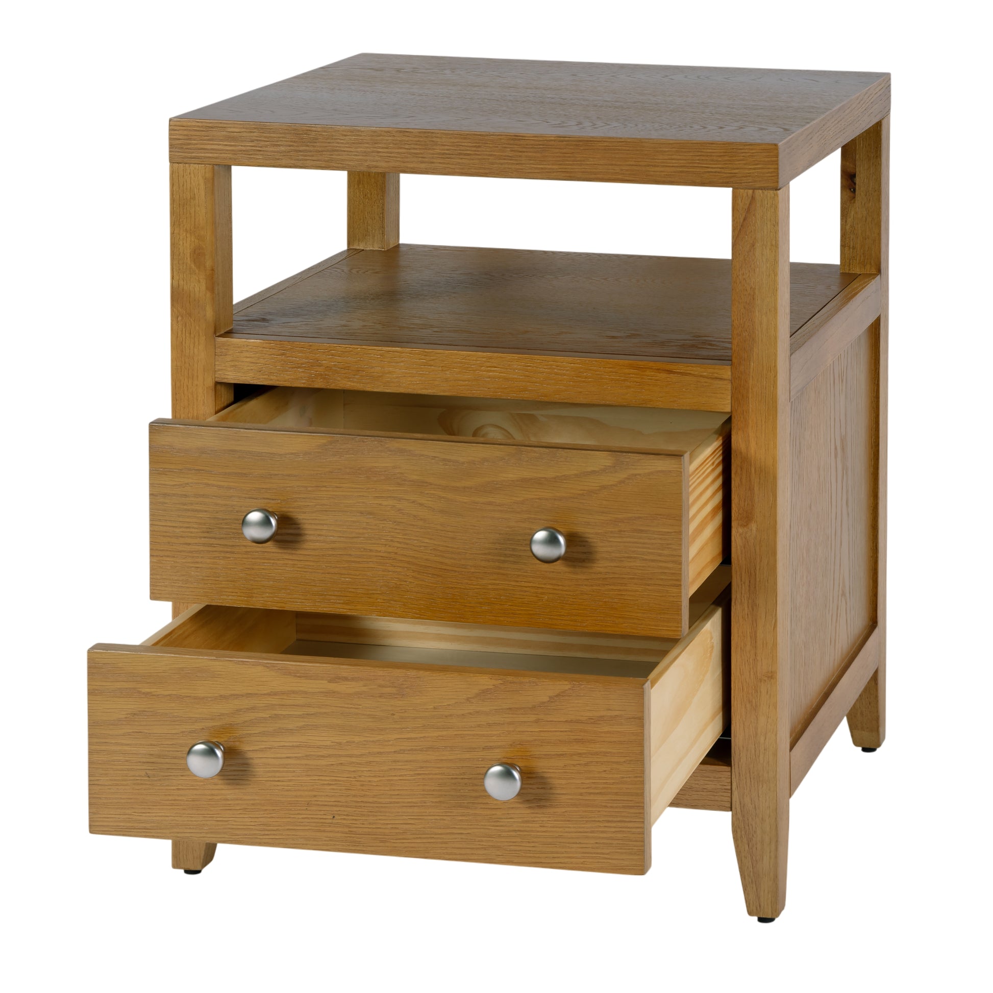 Butler Specialty Company Dana 21 in. W Rectangular Wood 2 Drawer Narrow Nightstand with Top Open Shelf, Natural
