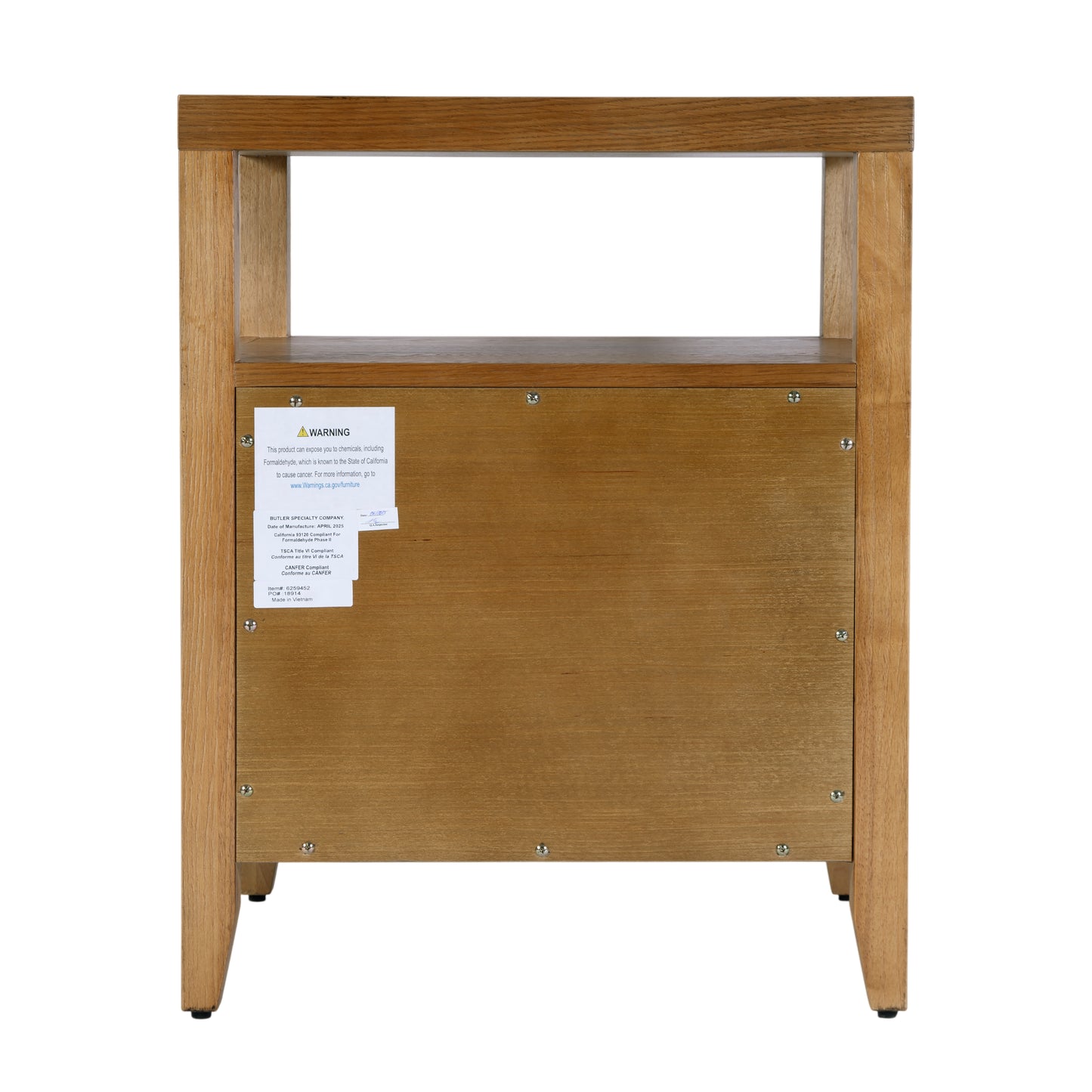 Butler Specialty Company Dana 21 in. W Rectangular Wood 2 Drawer Narrow Nightstand with Top Open Shelf, Natural