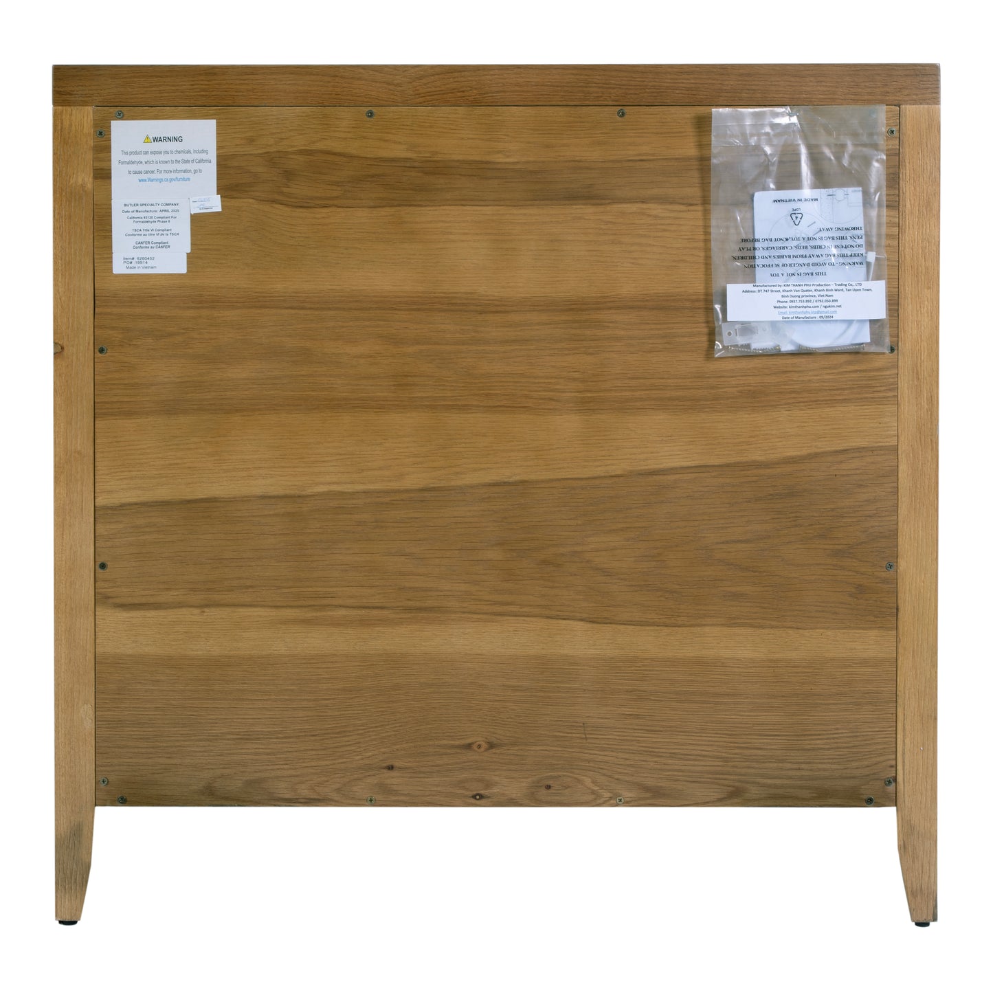 Butler Specialty Company Dana 34 in. W Rectangular Wood 3 Drawer Chest, Natural