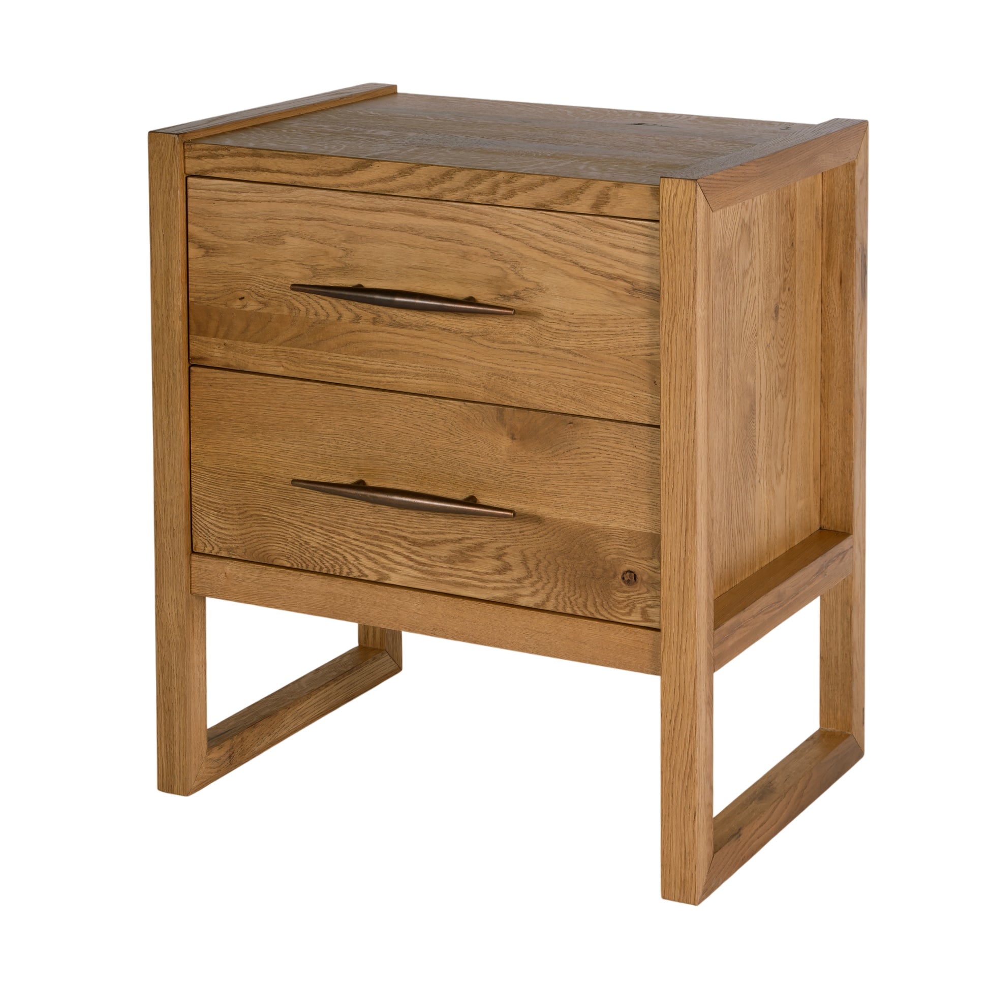 Butler Specialty Company Oakley 25 in. W Rectangular Wood 2 Drawer Nightstand, Light Brown, Natural