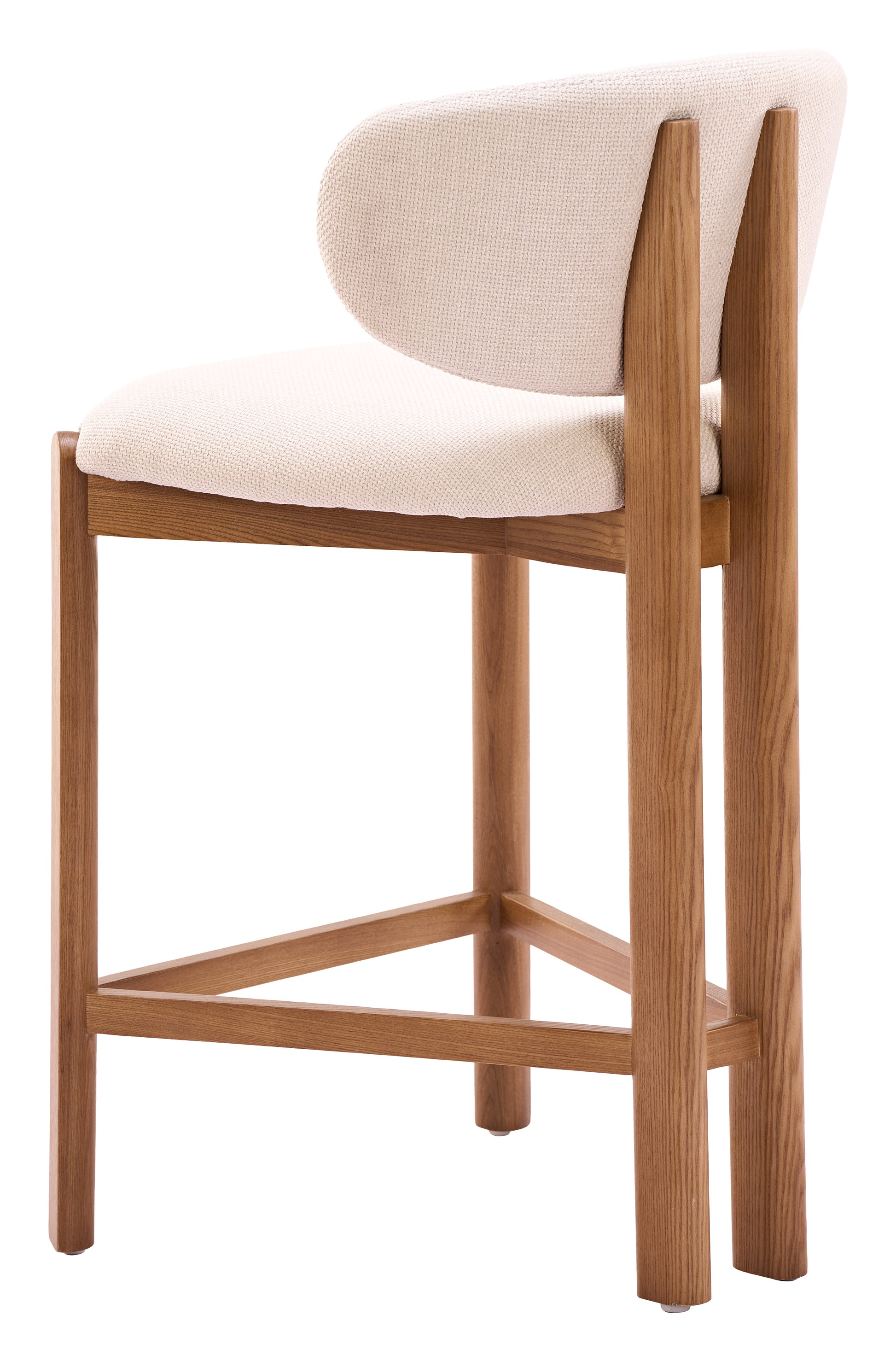 Rosetta Counter Stool (Set of 2) Beige & Walnut - 5