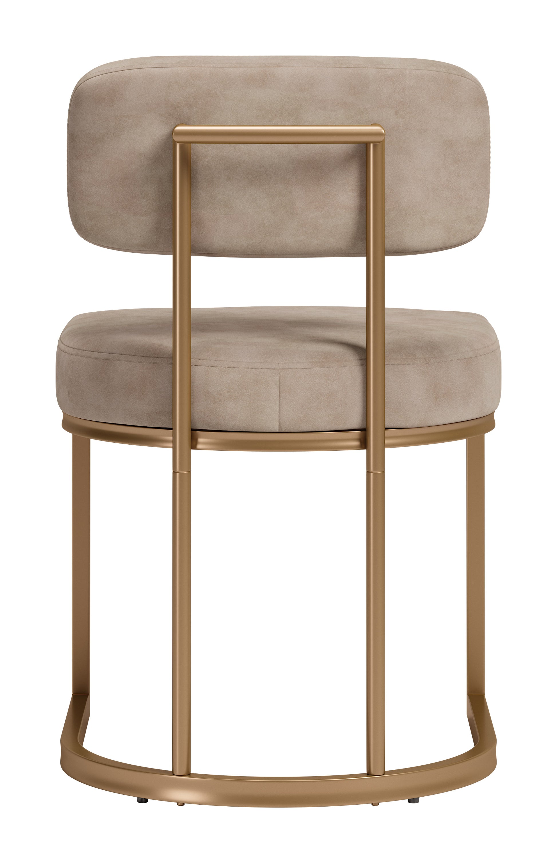 Velar Dining Chair (Set of 2) Beige & Bronze - 4