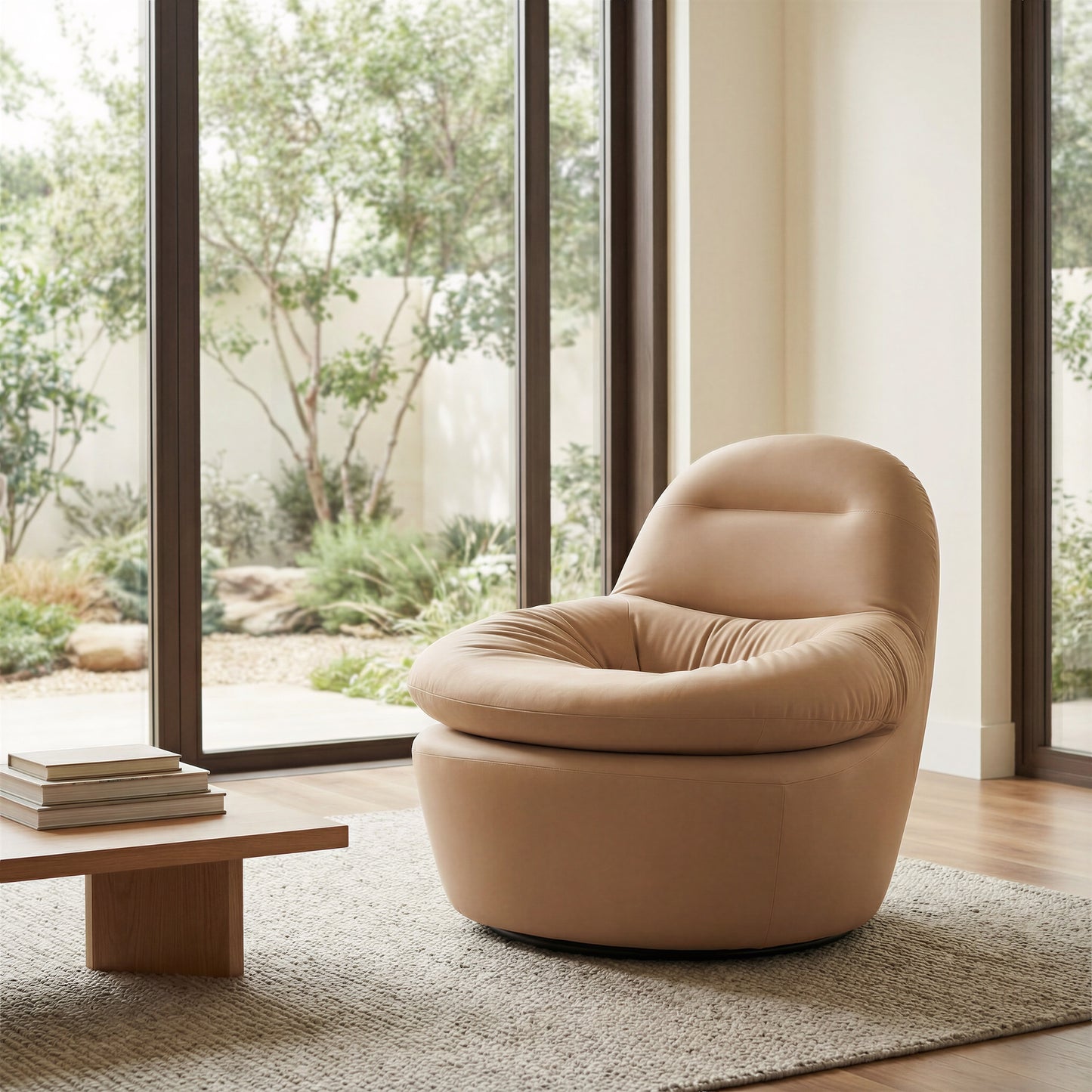 Reva Swivel Chair Tan - 8