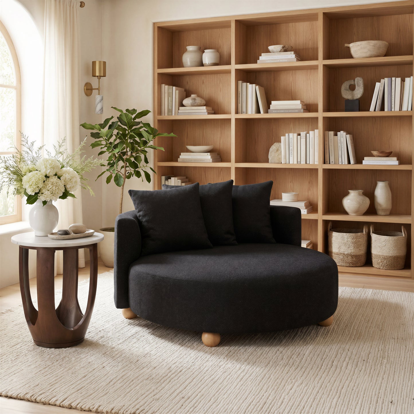 Vaan Side Table White & Walnut - 8