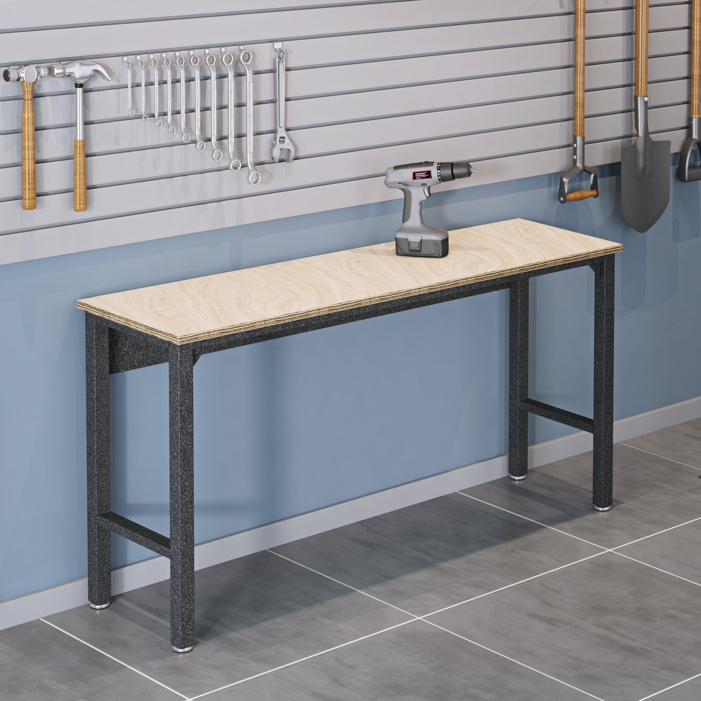 Fortress Modern Garage Table in Dark Gray 6GMC