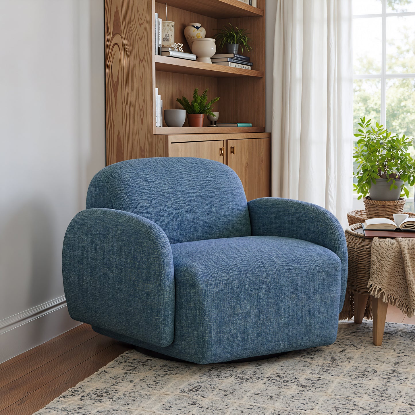 Cleo Swivel Chair Blue - 8