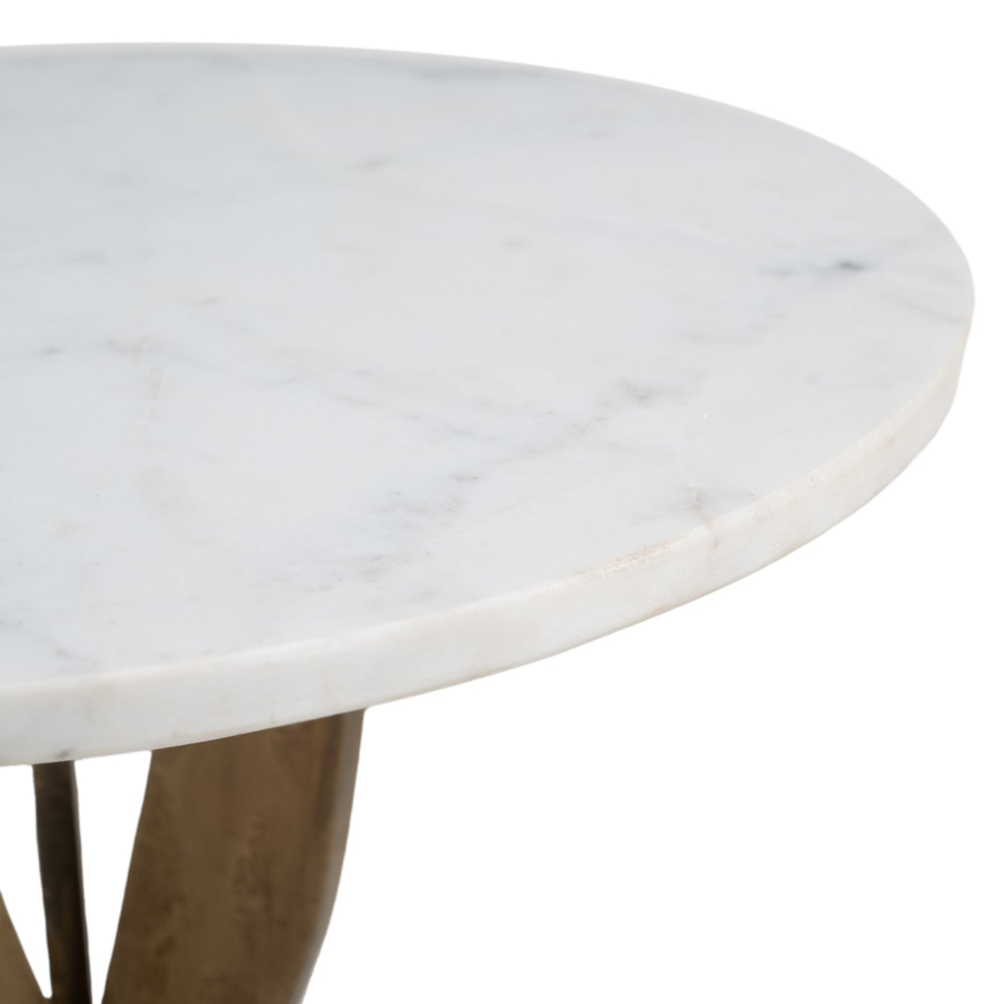 Ophelia Side Table White & Brass - 5