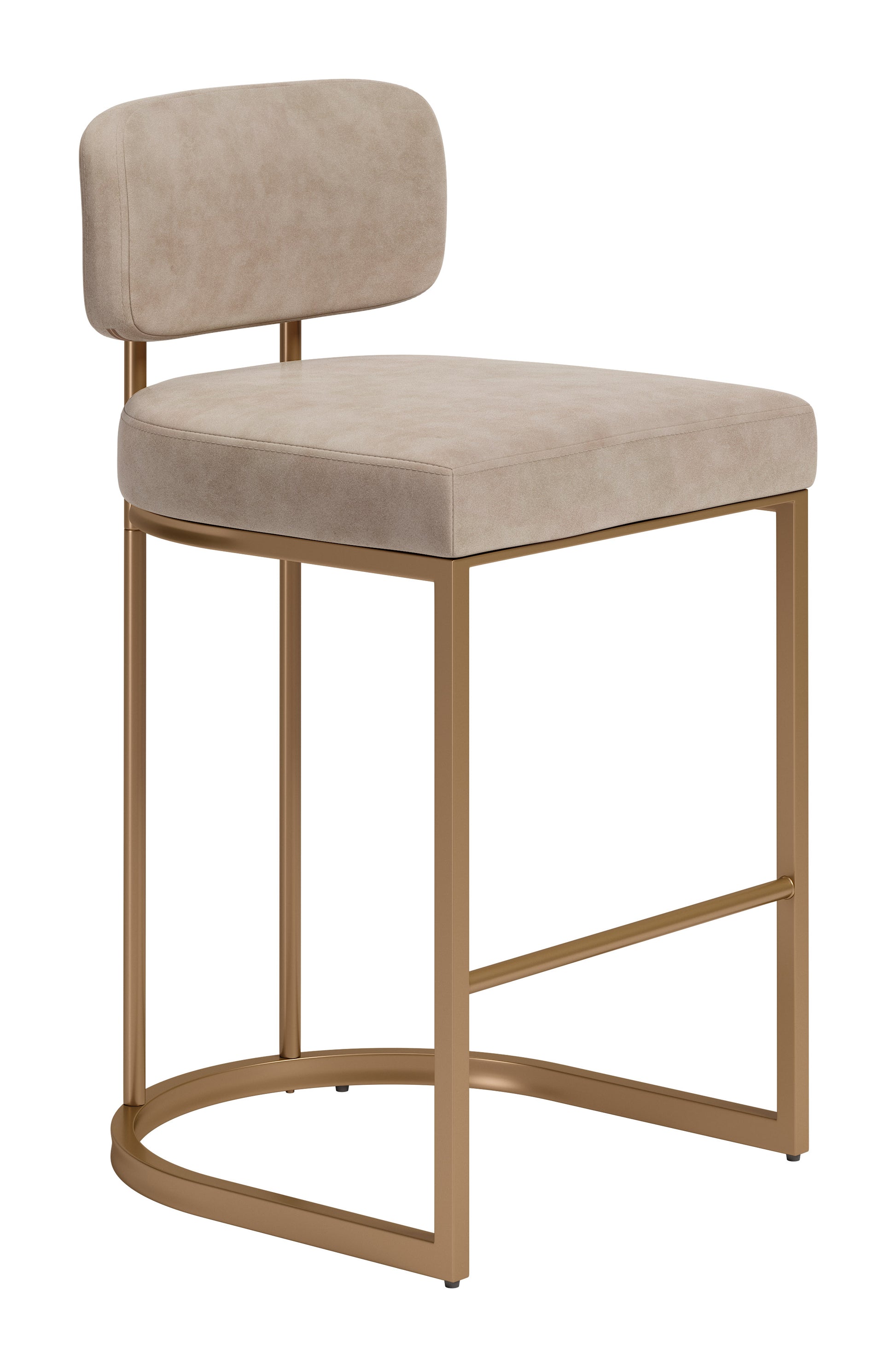 Velar Counter Stool (Set of 2) Beige & Bronze