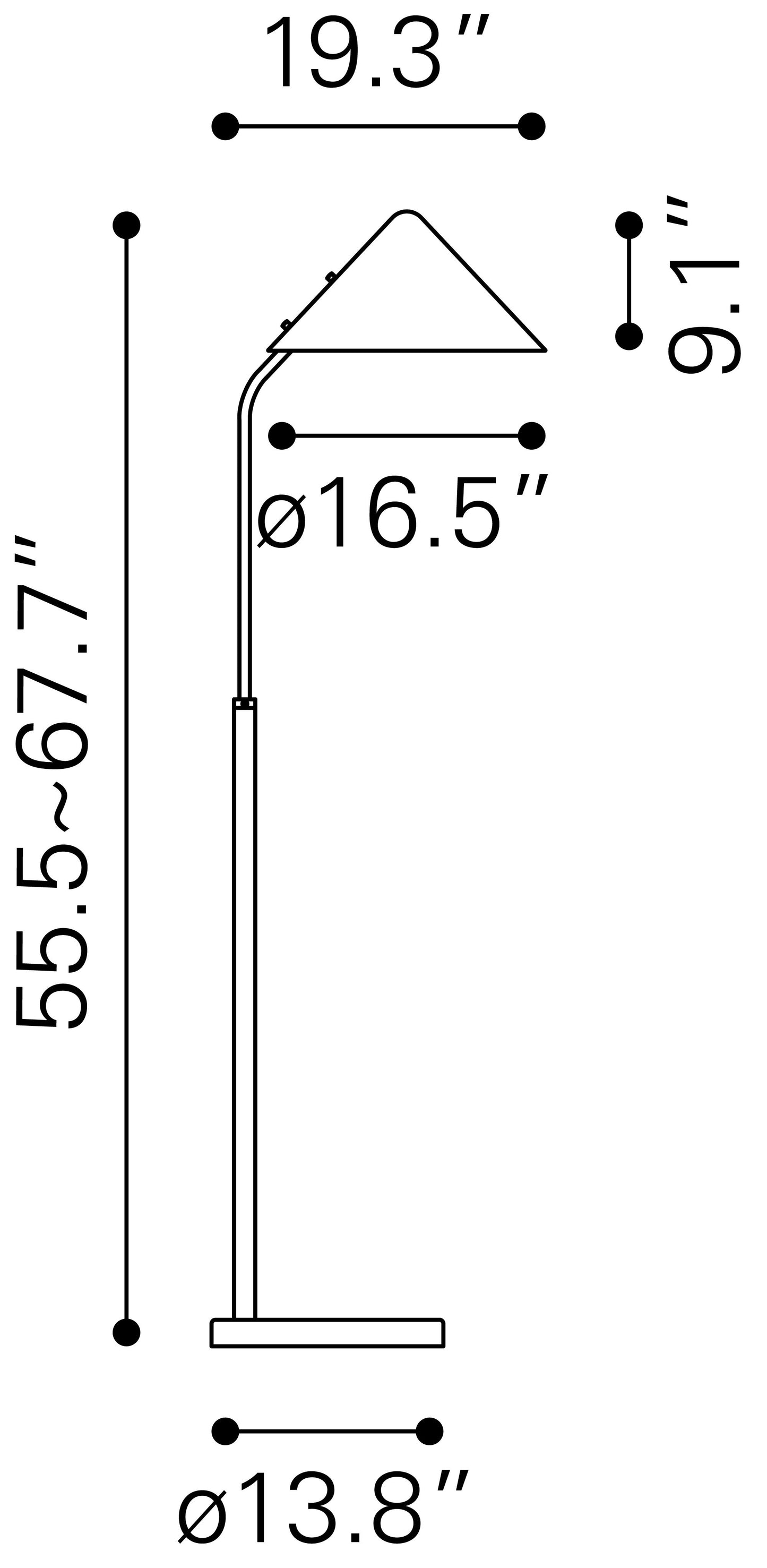 Pike Floor Lamp Black & White