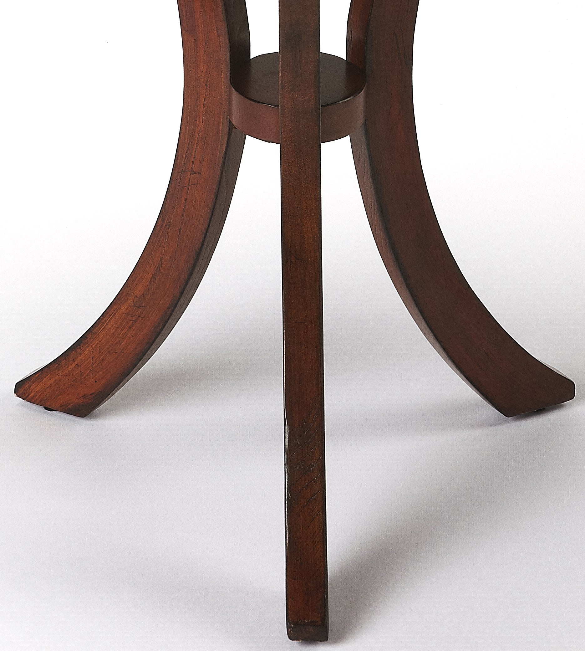 Butler Specialty Company Gerard 24 in. W Round Wood 3 Leg Side Table, Medium Brown