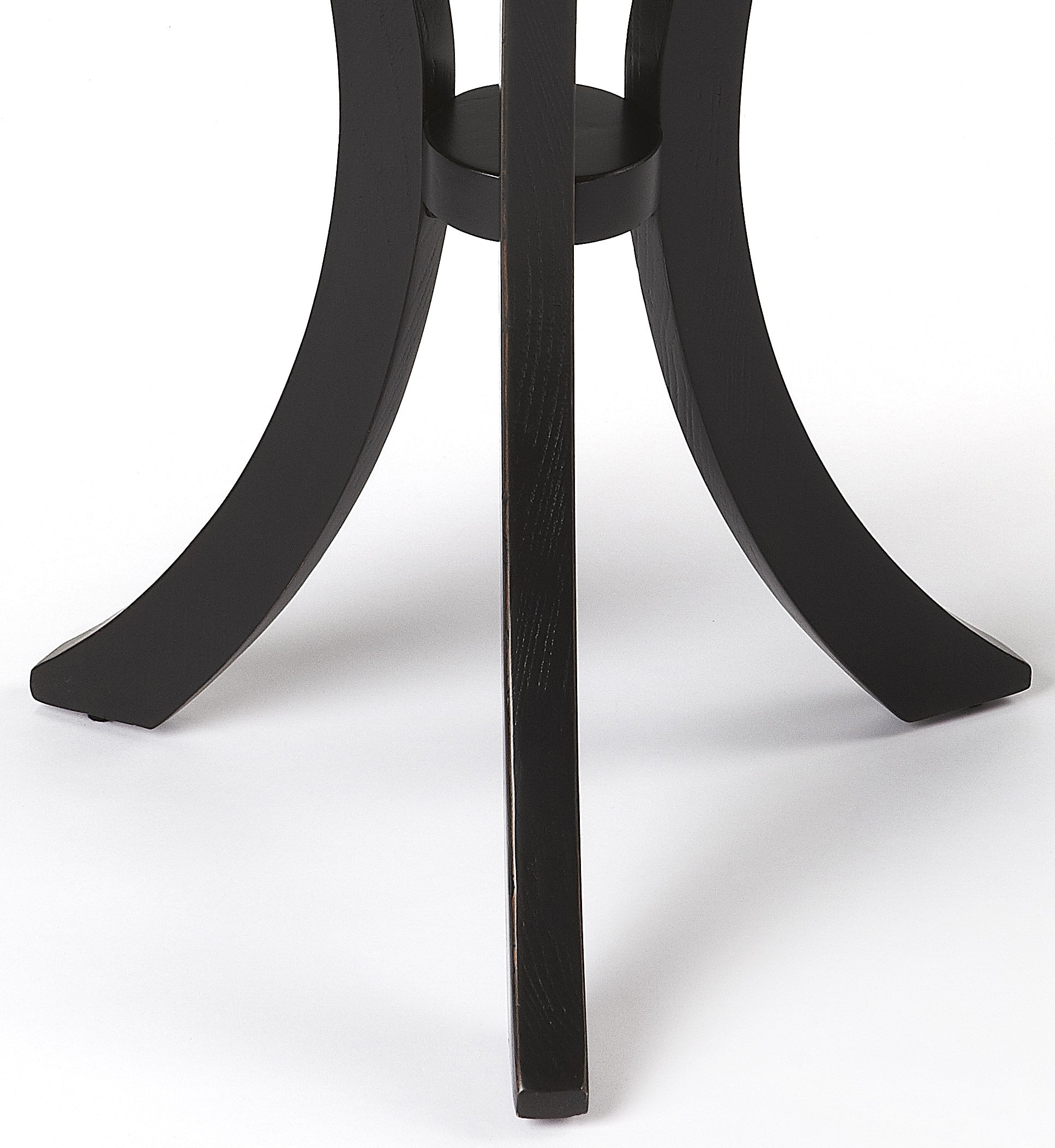 Butler Specialty Company Gerard 24 in. W Round Wood 3 Leg Side Table, Black