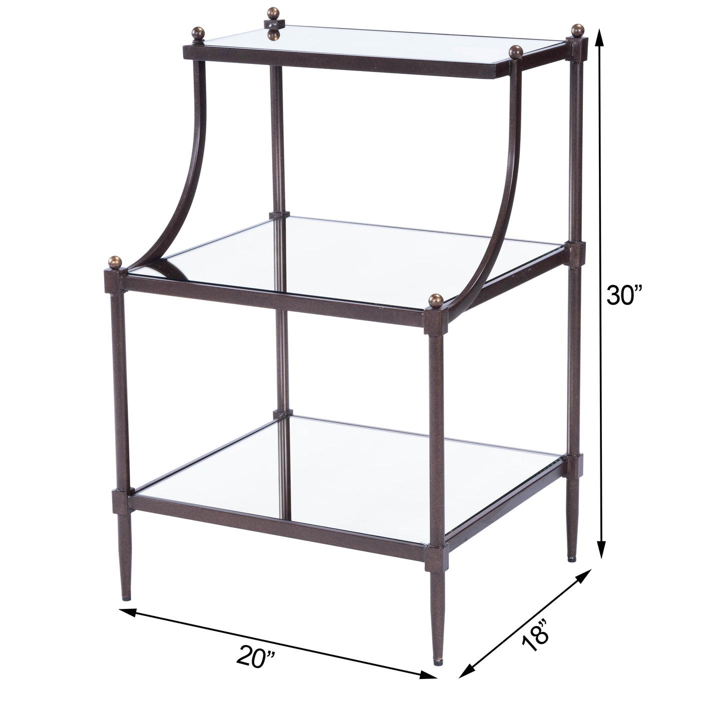Butler Specialty Company Peninsula Mirrored Side Table, Bronze