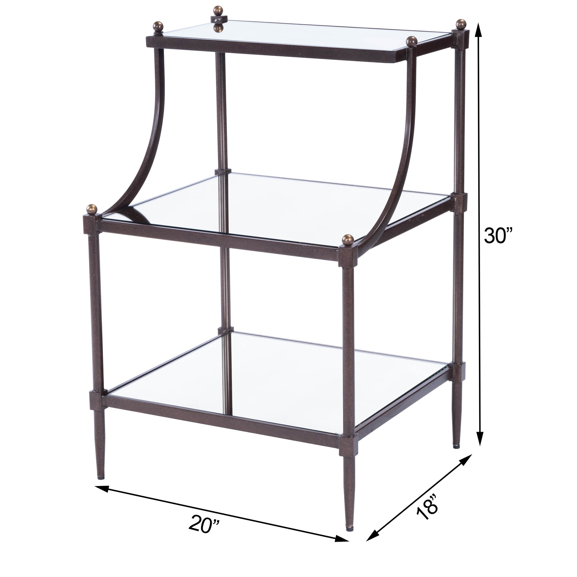 Butler Specialty Company Peninsula Mirrored Side Table, Bronze